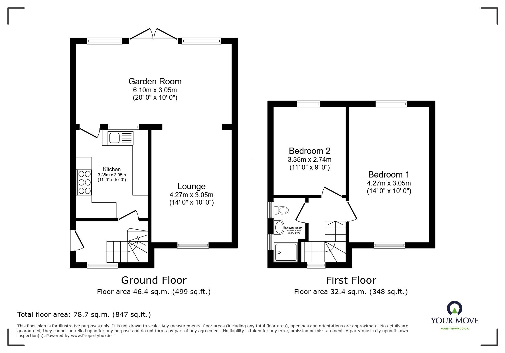 Floorplan of 2 bedroom Semi Detached House for sale, Park Avenue, Kirkby-in-Ashfield, Nottinghamshire, NG17