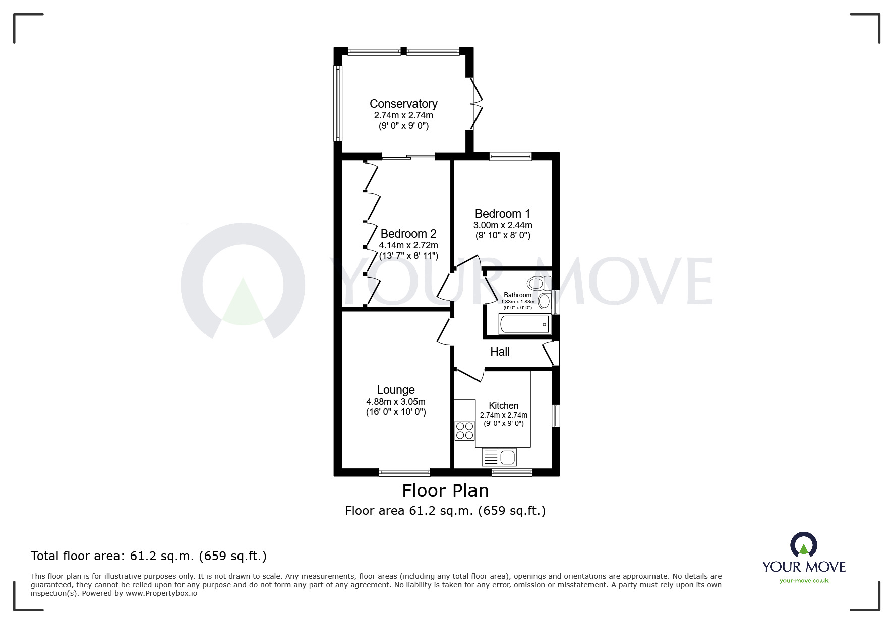 Floorplan of 2 bedroom Detached Bungalow for sale, Manifold Drive, Selston, Nottinghamshire, NG16