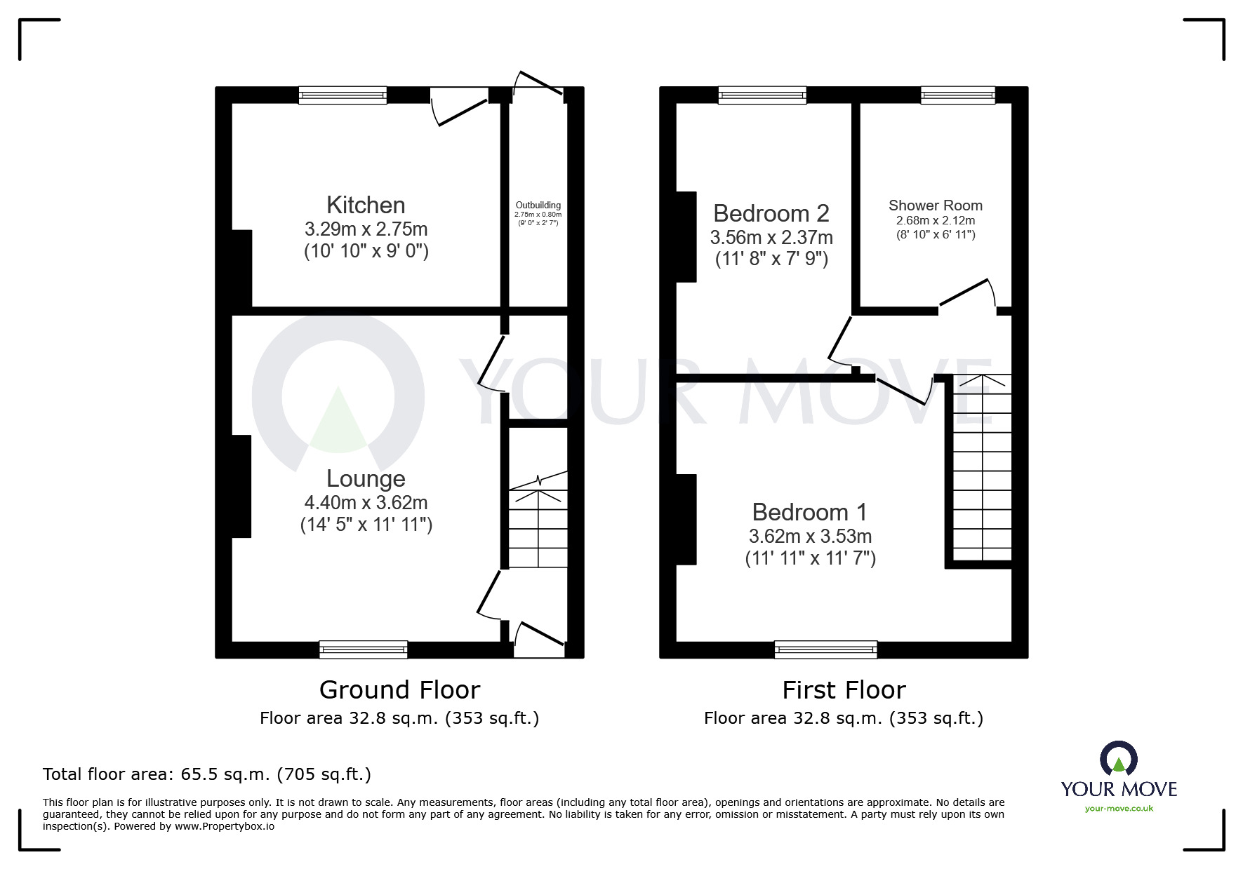 Floorplan of 2 bedroom Mid Terrace House for sale, Richmond Street, Mansfield, Nottinghamshire, NG18