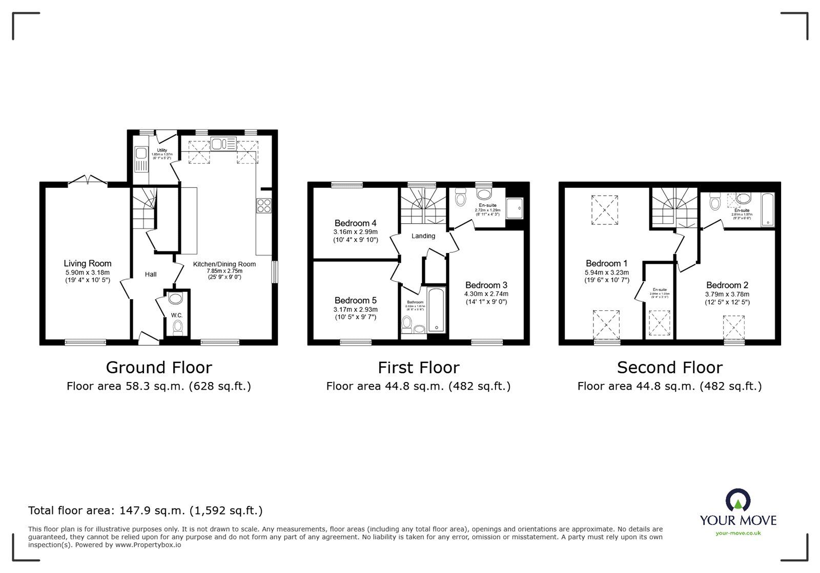 Floorplan of 5 bedroom Detached House for sale, Franklin Way, Kirkby-in-Ashfield, Nottinghamshire, NG17