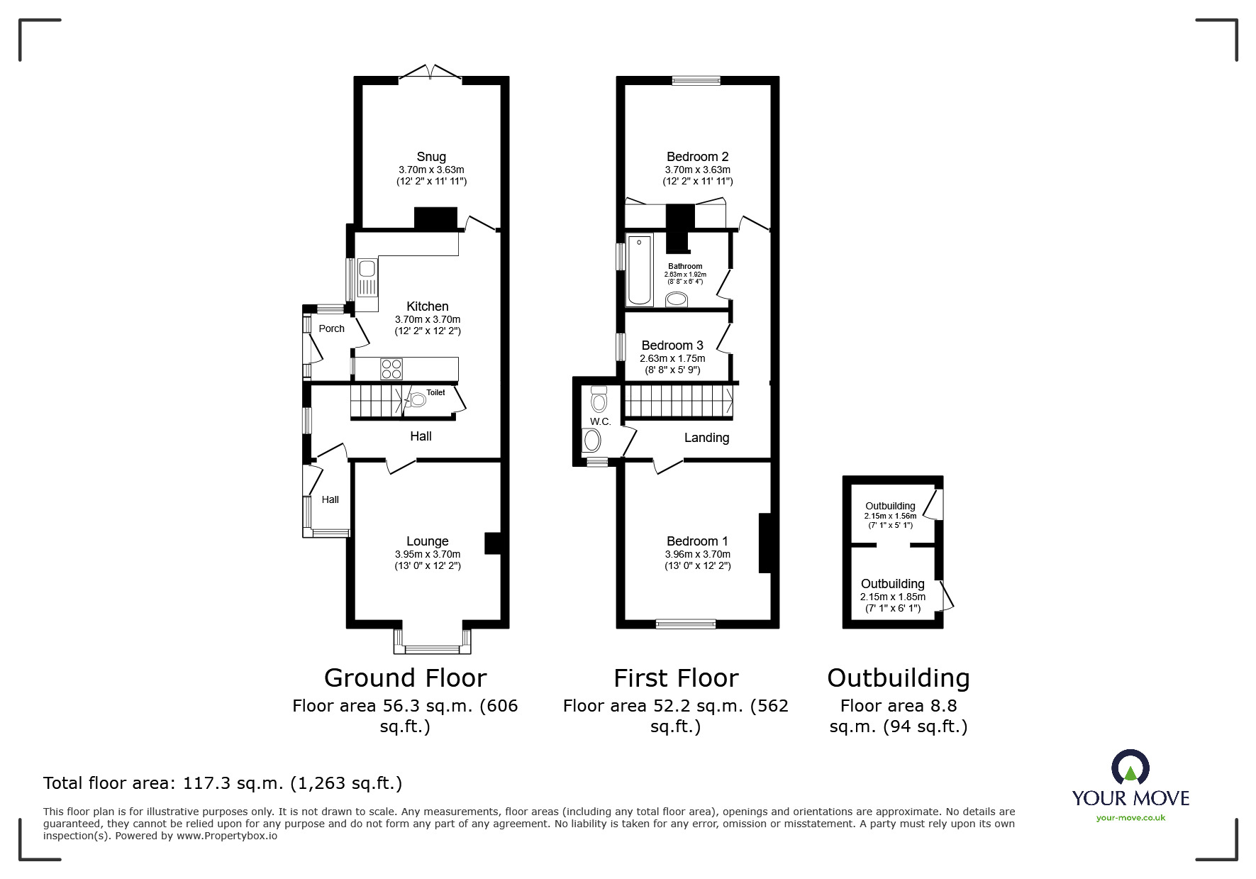 Floorplan of 3 bedroom Semi Detached House for sale, Cotmanhay Road, Ilkeston, DE7