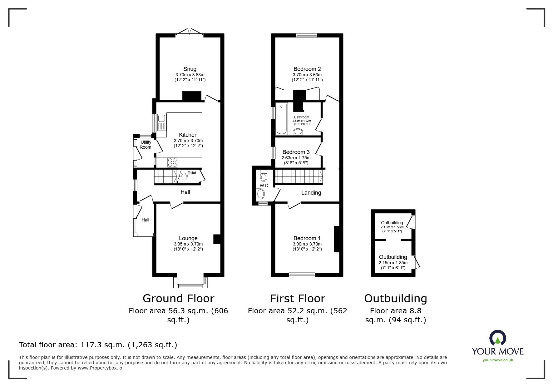 Floorplan of 3 bedroom Semi Detached House for sale, Cotmanhay Road, Ilkeston, DE7