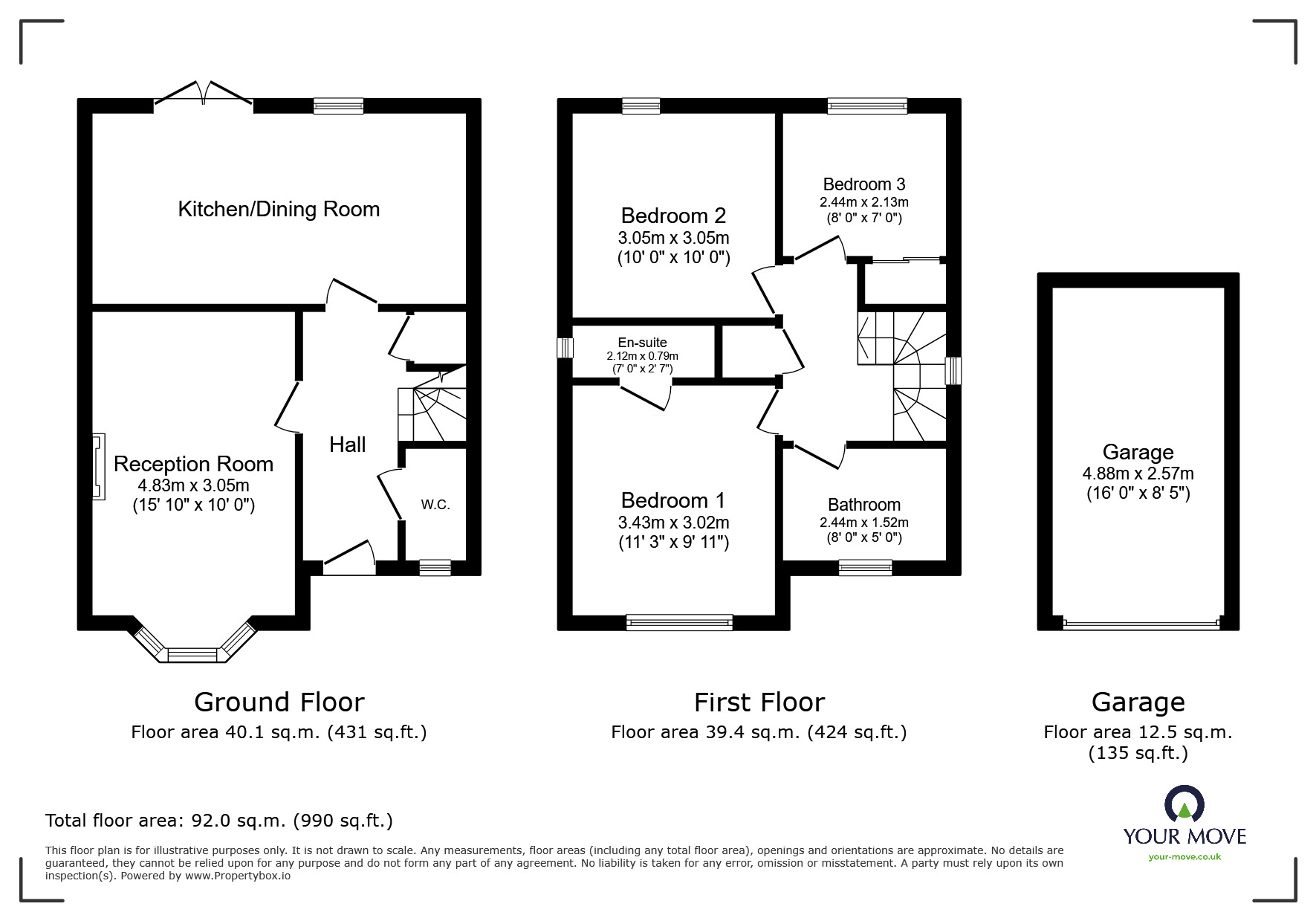 Floorplan of 3 bedroom Detached House for sale, Owston Road, Annesley, Nottinghamshire, NG15