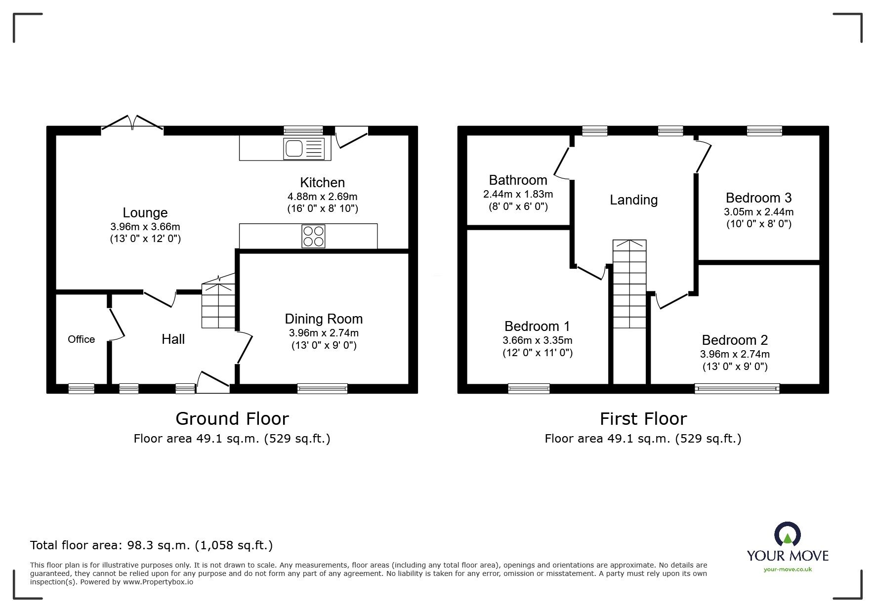 Floorplan of 3 bedroom Semi Detached House for sale, Alfreton Road, South Normanton, Derbyshire, DE55