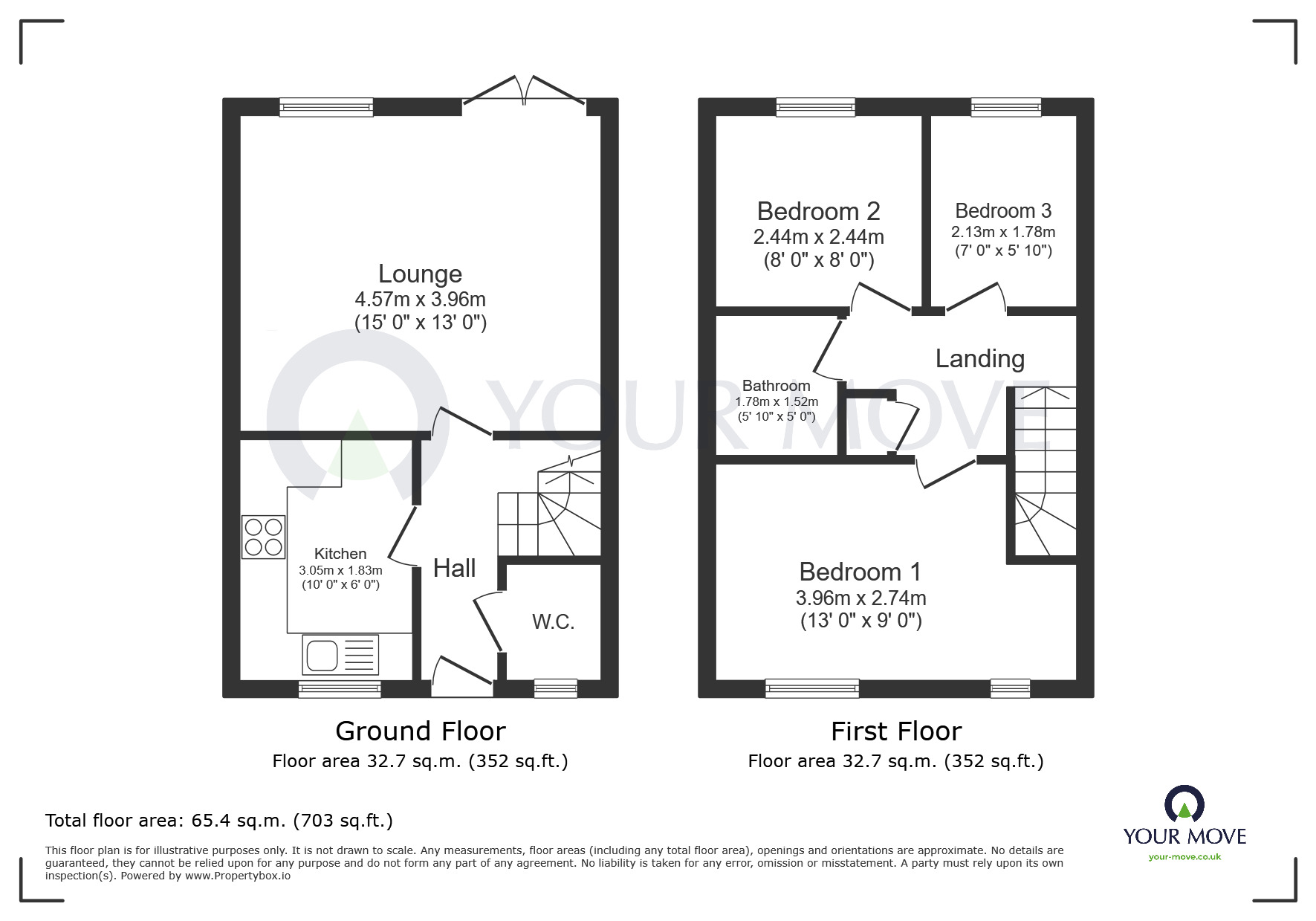 Floorplan of 3 bedroom End Terrace House for sale, Byron Fields, Annesley, Nottinghamshire, NG15