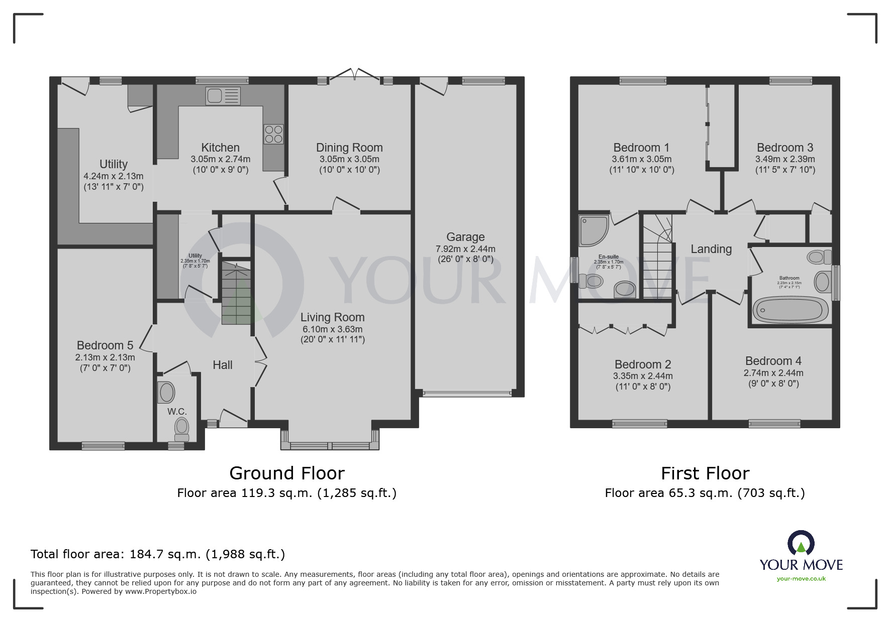 Floorplan of 5 bedroom Detached House for sale, Orchid Close, Kirkby-in-Ashfield, Nottinghamshire, NG17