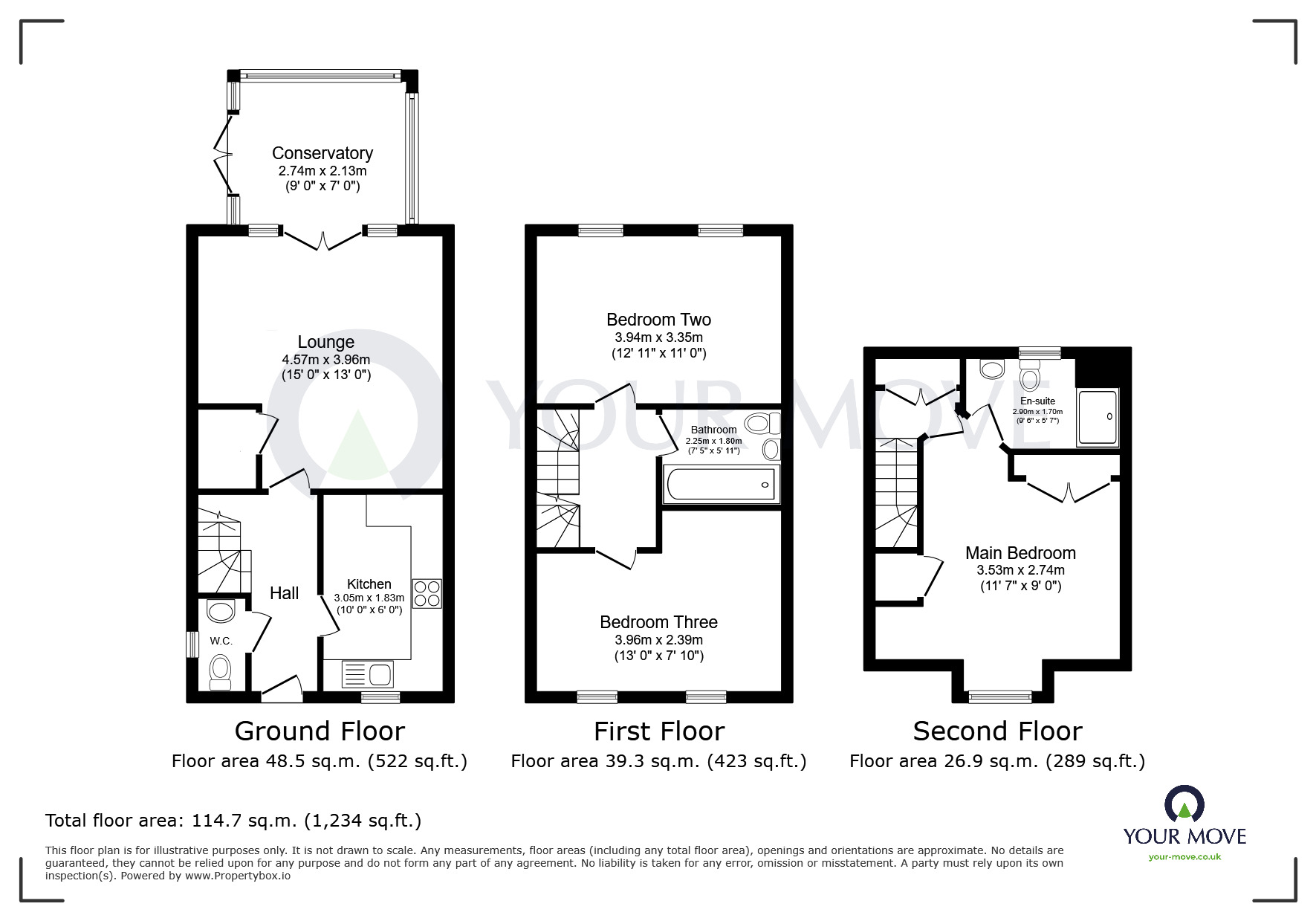 Floorplan of 3 bedroom End Terrace House for sale, Rose Flower Grove, Hucknall, Nottinghamshire, NG15