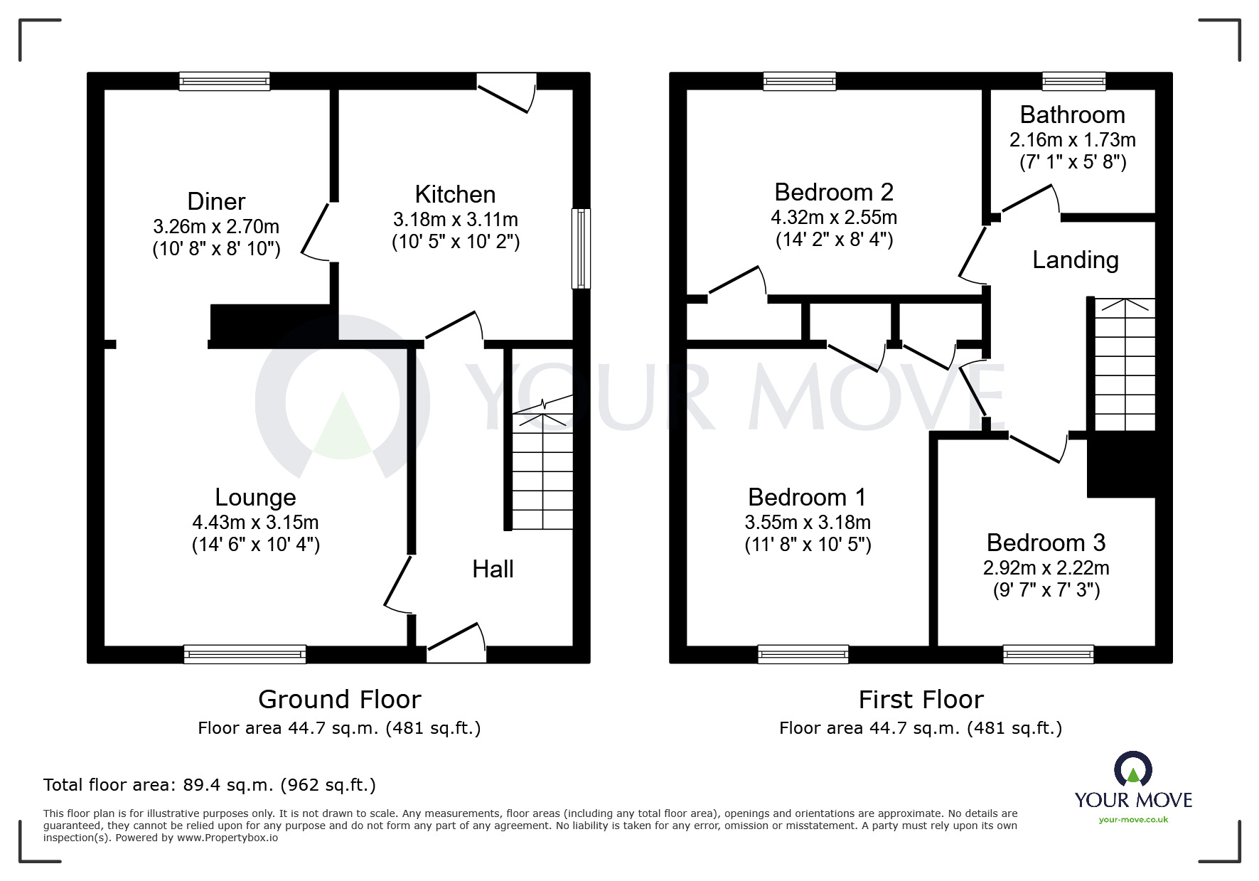 Floorplan of 3 bedroom Semi Detached House for sale, Hollyhill Road, Selston, Nottinghamshire, NG16