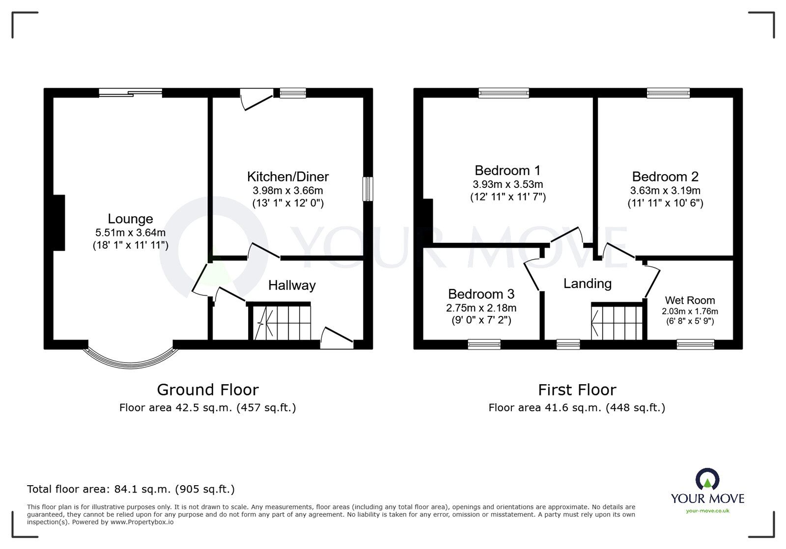 Floorplan of 3 bedroom Detached House for sale, Coburn Street, Sutton-in-Ashfield, Nottinghamshire, NG17