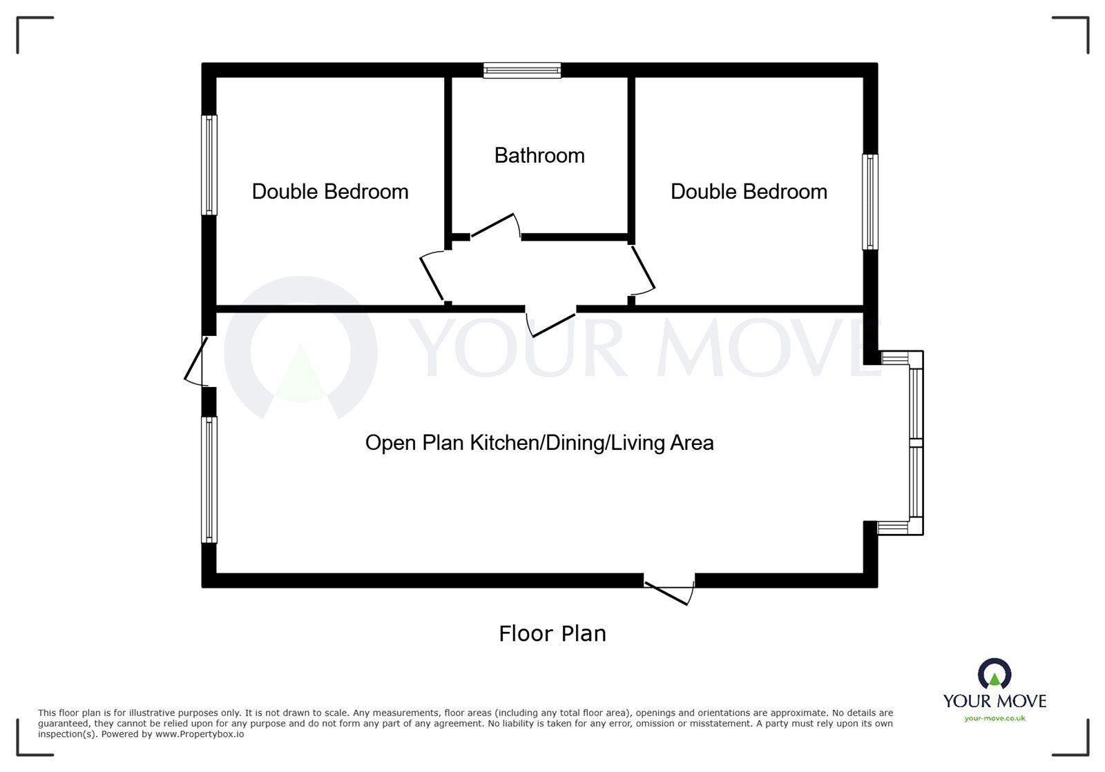 Floorplan of 2 bedroom Detached Bungalow for sale, Jacques Orchard, South Normanton, Derbyshire, DE55