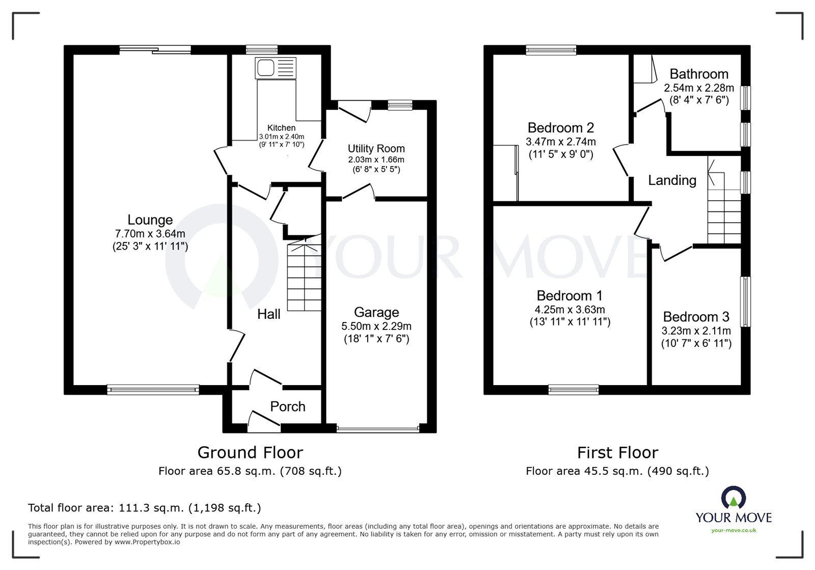 Floorplan of 3 bedroom Detached House for sale, Westbourne Road, Sutton-in-Ashfield, Nottinghamshire, NG17