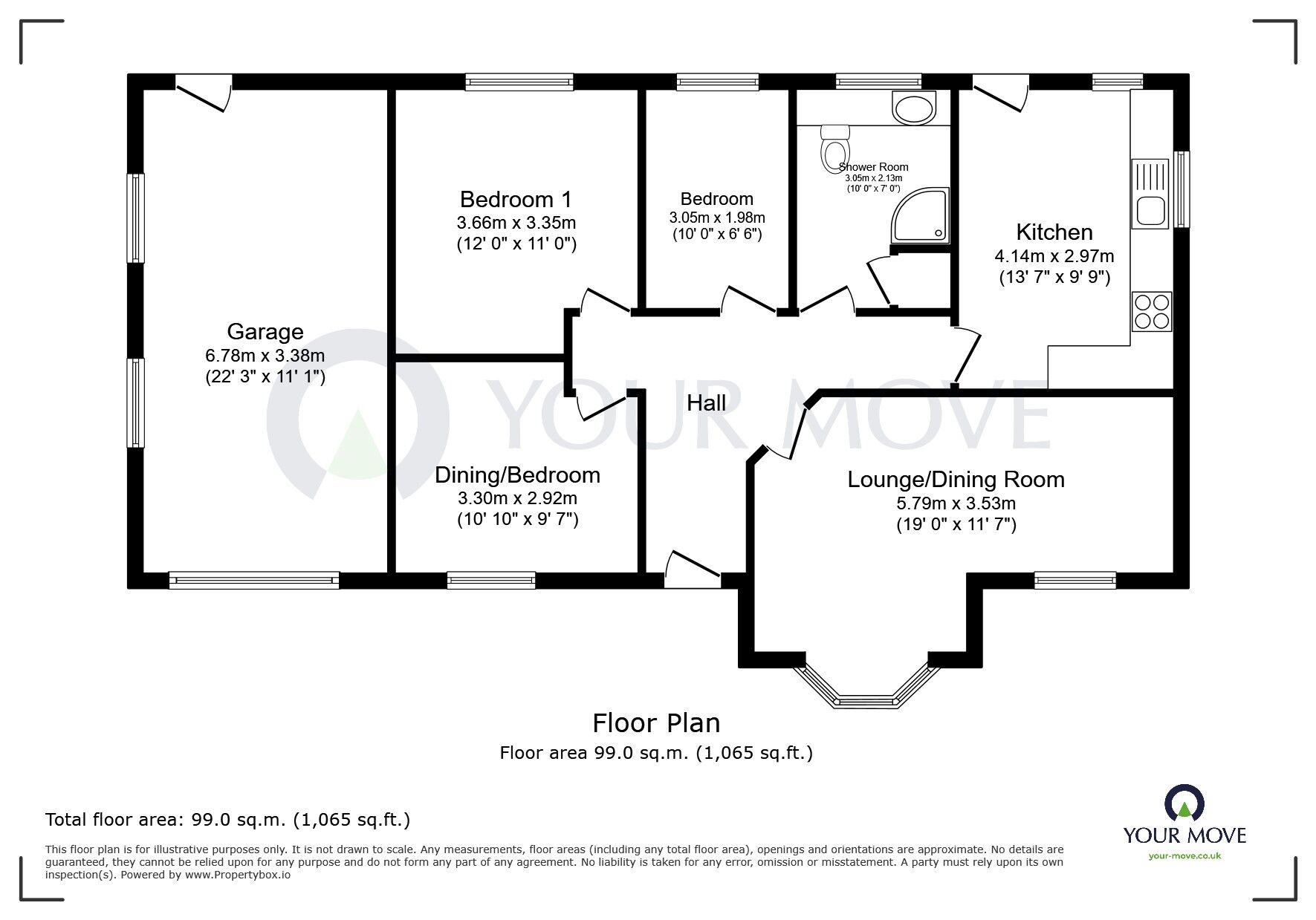 Floorplan of 3 bedroom Detached Bungalow for sale, Briar Close, Stanton Hill, Nottinghamshire, NG17