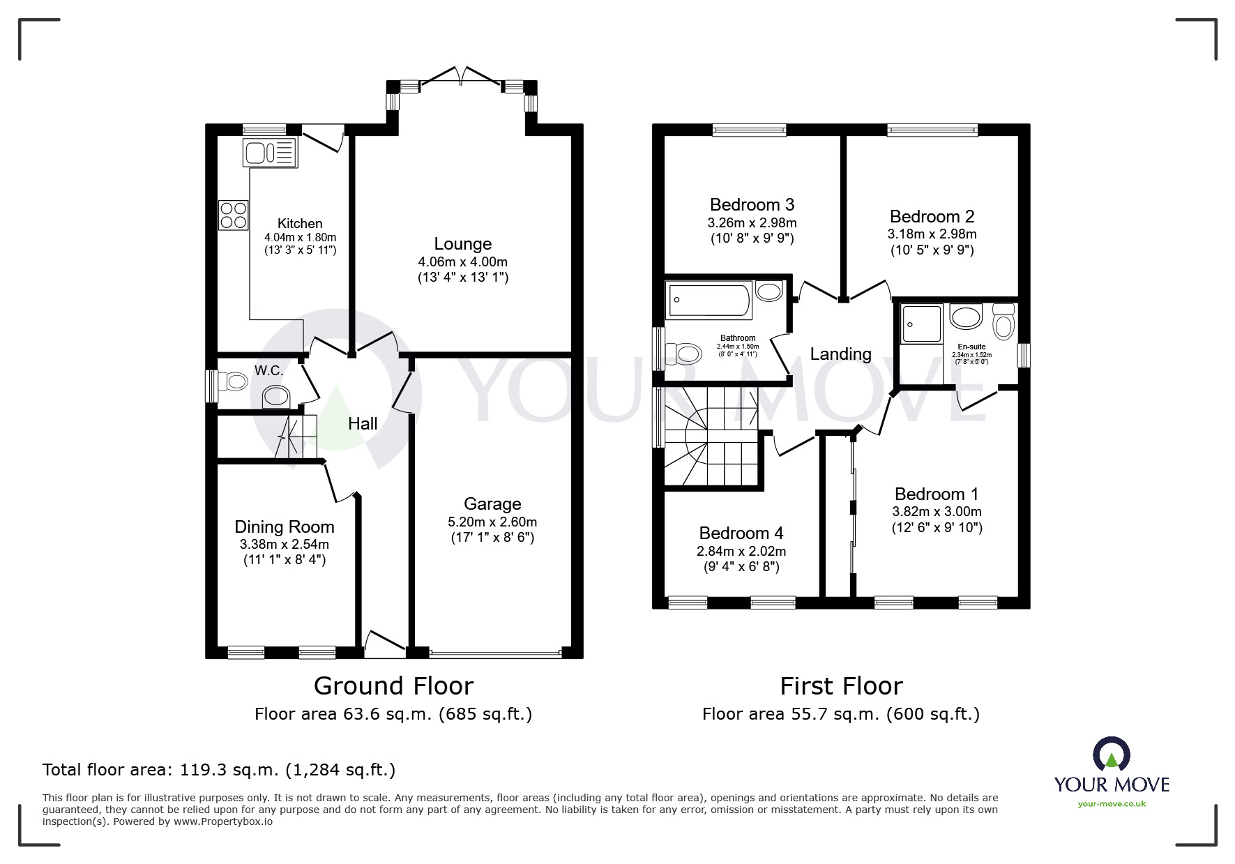 Floorplan of 4 bedroom Detached House for sale, Summerfield Road, Kirkby-in-Ashfield, Nottinghamshire, NG17