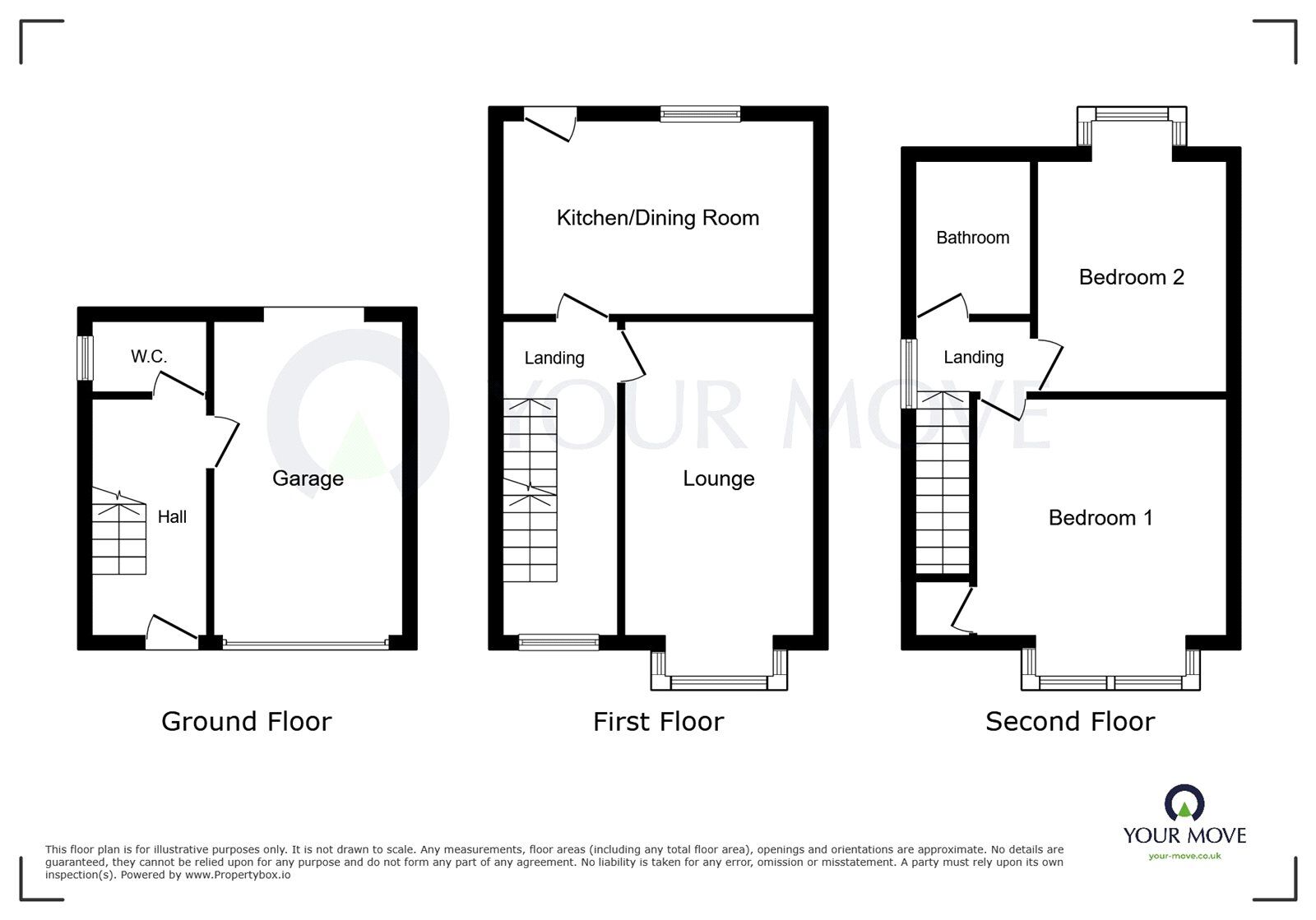 Floorplan of 2 bedroom End Terrace House for sale, Cromford Road, Kirkby-in-Ashfield, Nottinghamshire, NG17