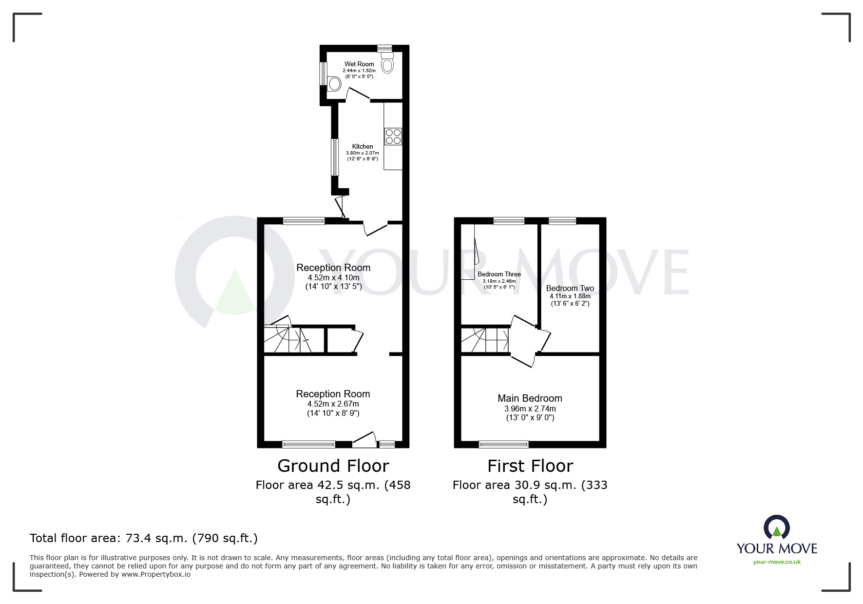 Floorplan of 3 bedroom End Terrace House for sale, Byron Road, Annesley, Nottinghamshire, NG15