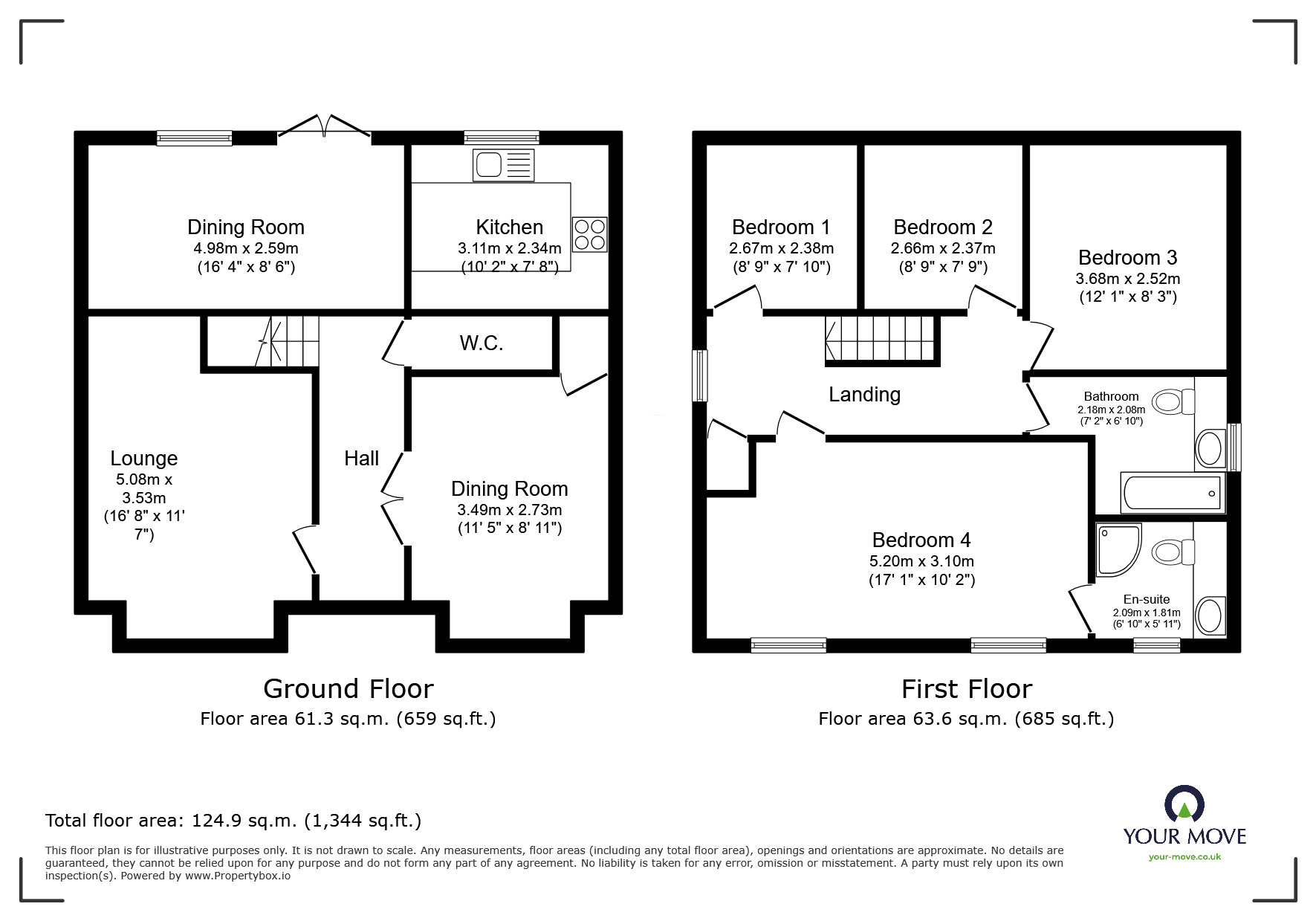 Floorplan of 4 bedroom Detached House for sale, Lindleys Lane, Kirkby-in-Ashfield, Nottinghamshire, NG17