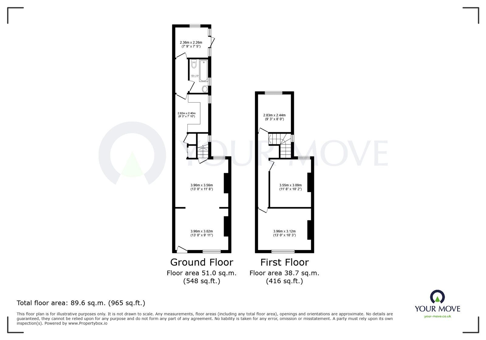 Floorplan of 3 bedroom Mid Terrace House for sale, French Terrace, Langwith, Derbyshire, NG20