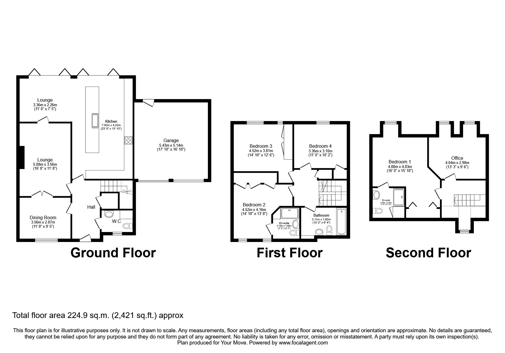 Floorplan of 5 bedroom Detached House for sale, Sylvan Avenue, Kirkby-in-Ashfield, Nottinghamshire, NG17