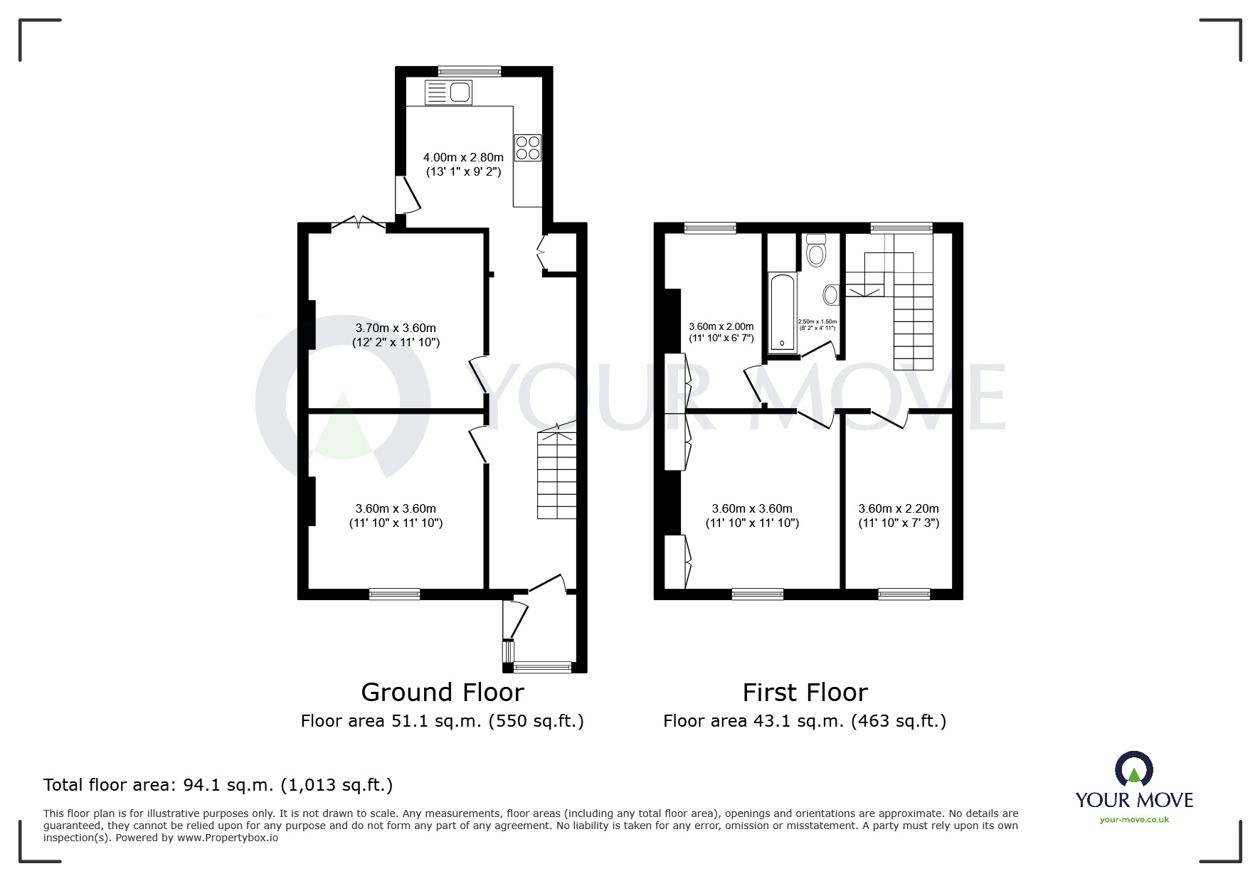 Floorplan of 3 bedroom Mid Terrace House for sale, Main Road, Jacksdale, Nottinghamshire, NG16