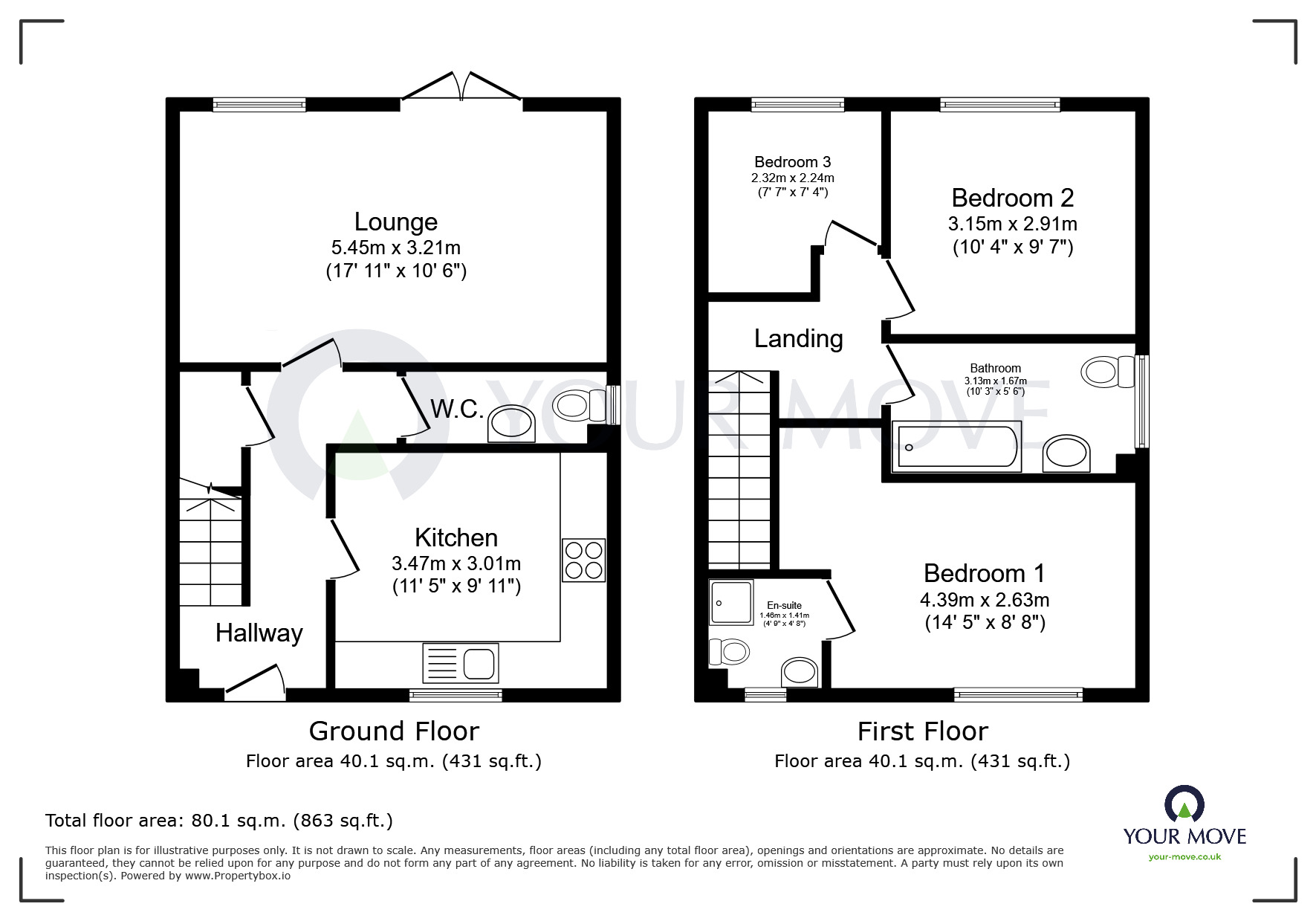 Floorplan of 3 bedroom Semi Detached House for sale, Carnarvon Street, Teversal, Nottinghamshire, NG17