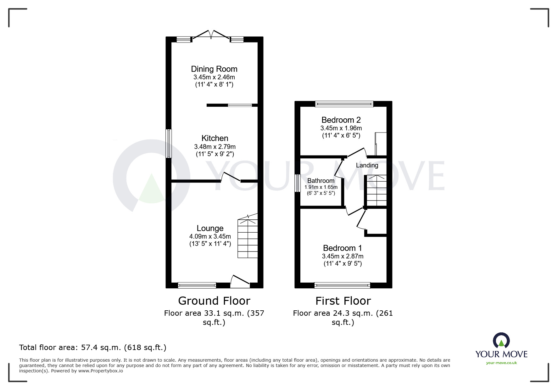 Floorplan of 2 bedroom Semi Detached House to rent, Bowne Street, Sutton-in-Ashfield, Nottinghamshire, NG17