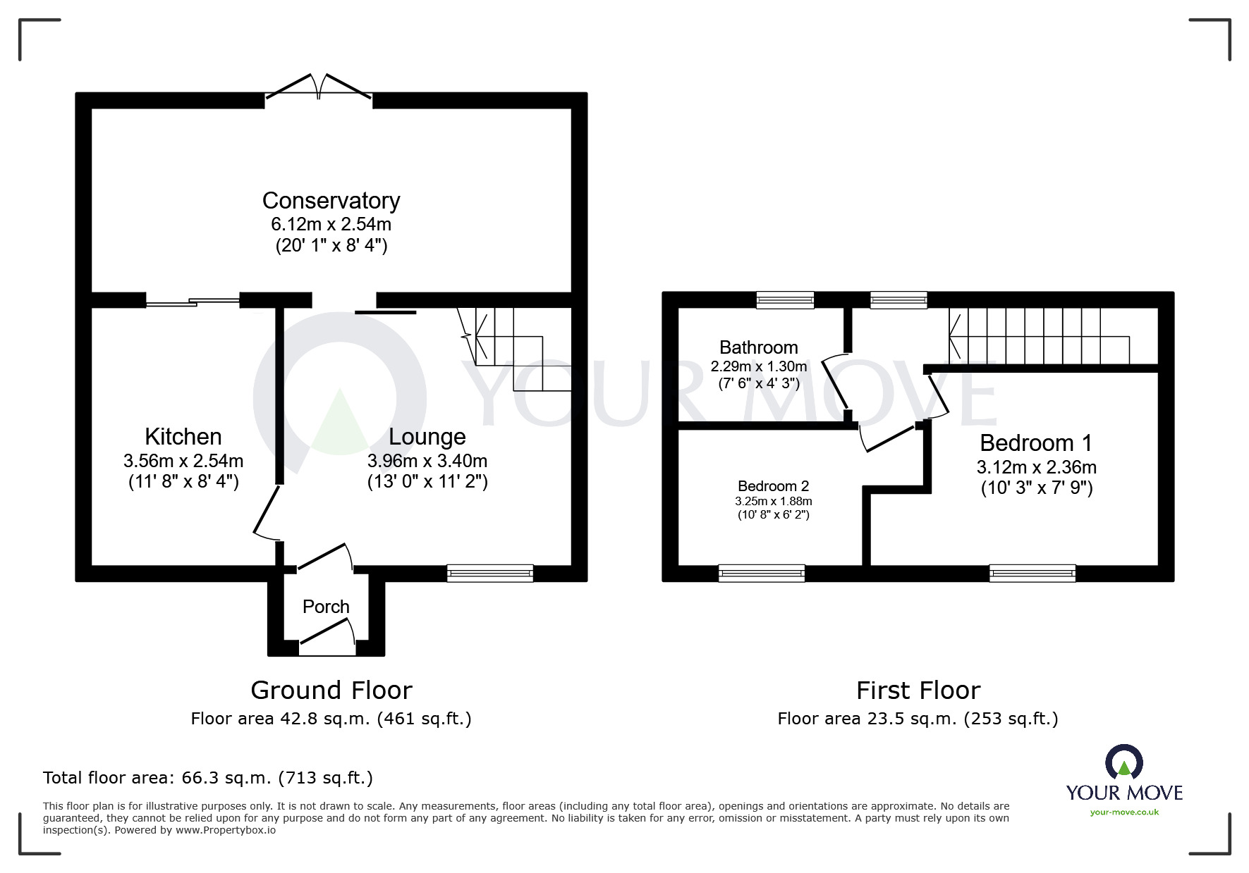 Floorplan of 2 bedroom Semi Detached House to rent, Kingswood Drive, Kirkby-in-Ashfield, Nottinghamshire, NG17