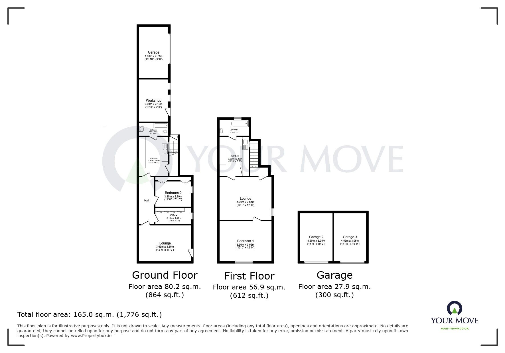 Floorplan of 1 bedroom End Terrace Flat for sale, Kingsway, Kirkby-in-Ashfield, Nottinghamshire, NG17