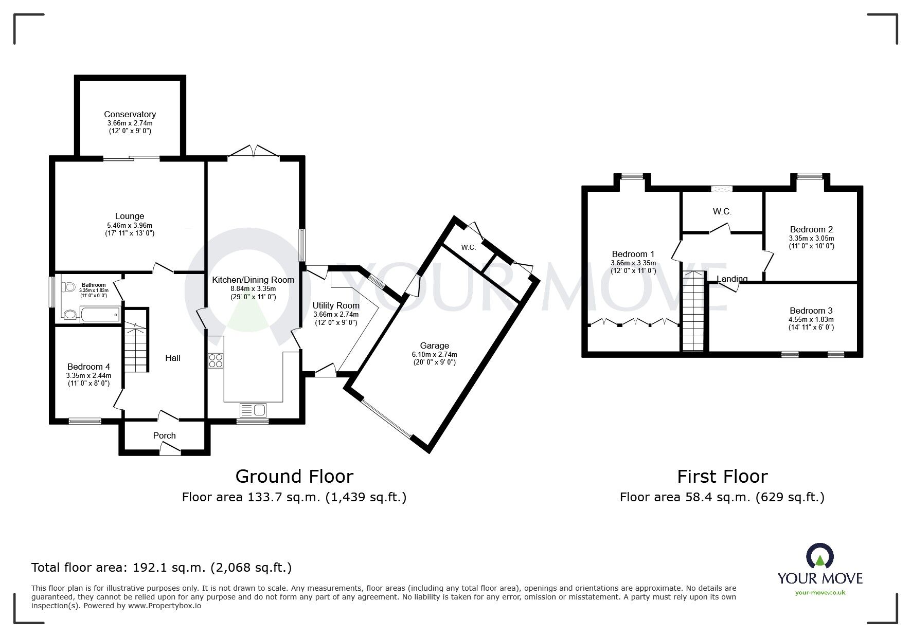 Floorplan of 4 bedroom Detached House for sale, Hardstaff Close, Kirkby-in-Ashfield, Nottinghamshire, NG17
