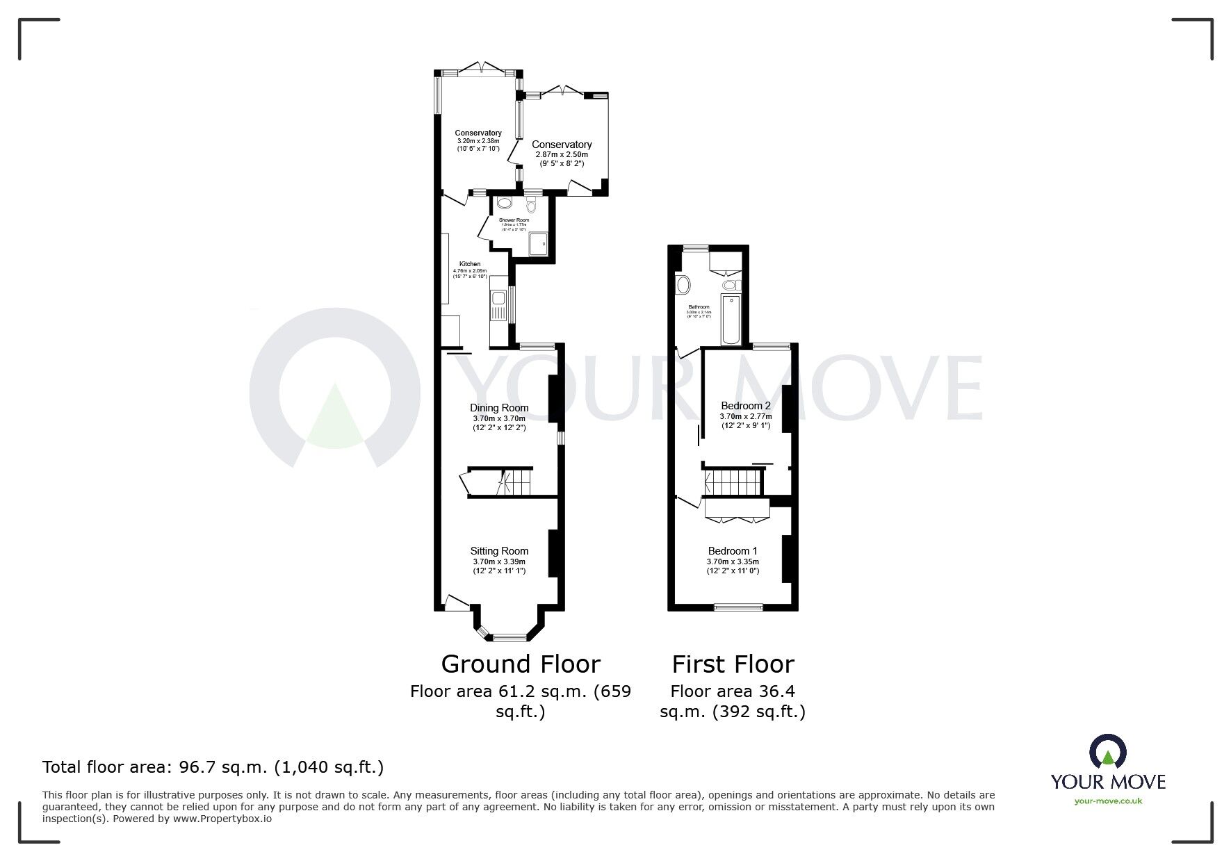 Floorplan of 2 bedroom Semi Detached House for sale, St. Johns Avenue, Kirkby-in-Ashfield, Nottinghamshire, NG17