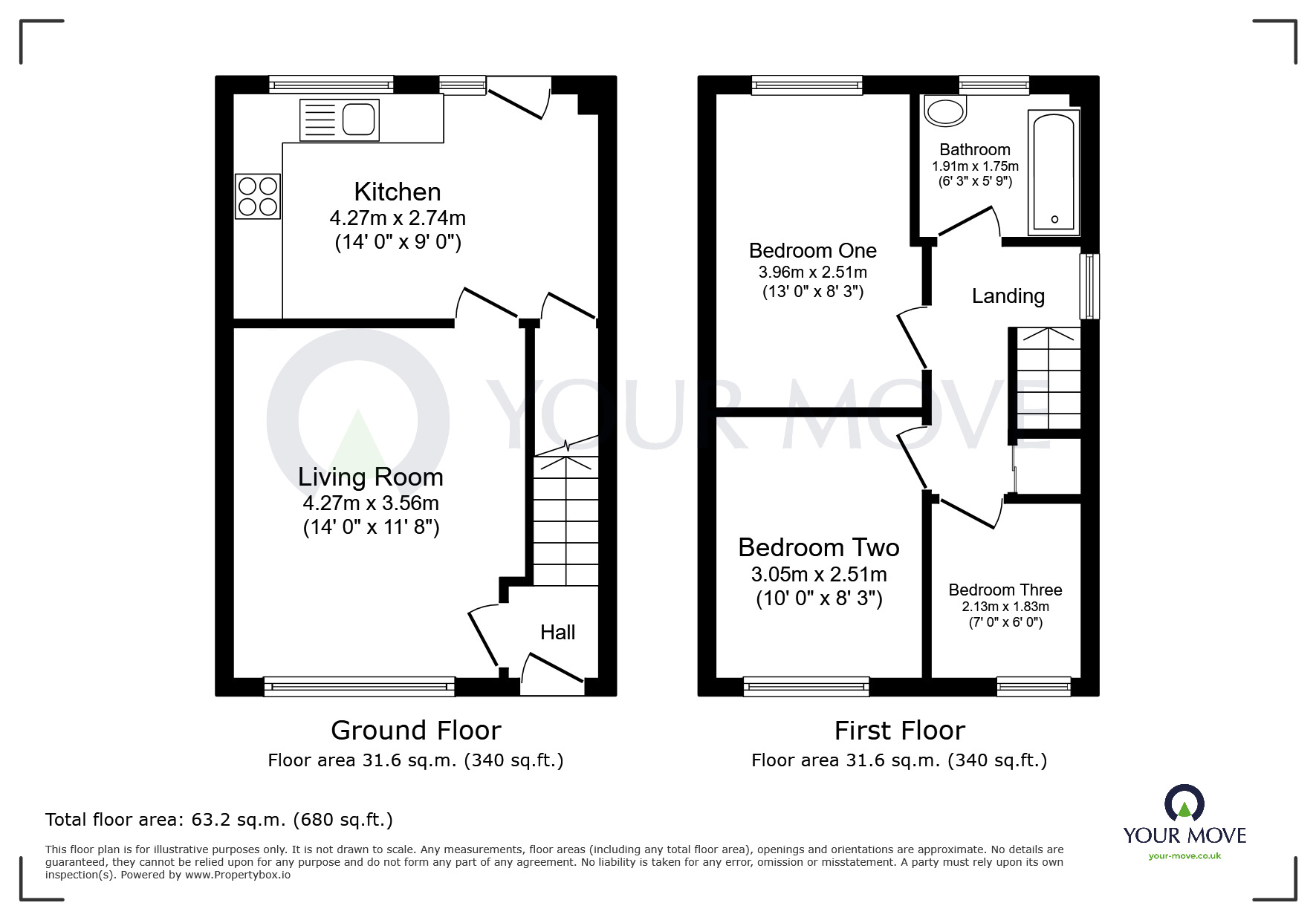 Floorplan of 3 bedroom Semi Detached House for sale, Green Acres Drive, South Normanton, Derbyshire, DE55
