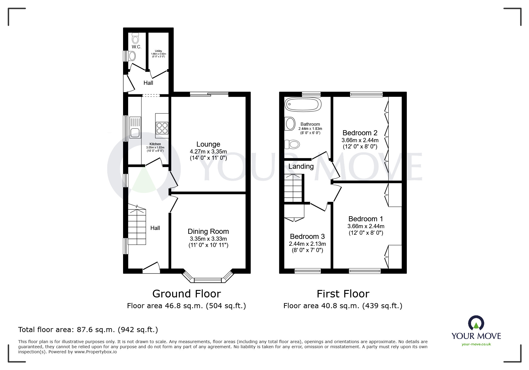 Floorplan of 3 bedroom Semi Detached House for sale, Elder Street, Kirkby-in-Ashfield, Nottinghamshire, NG17