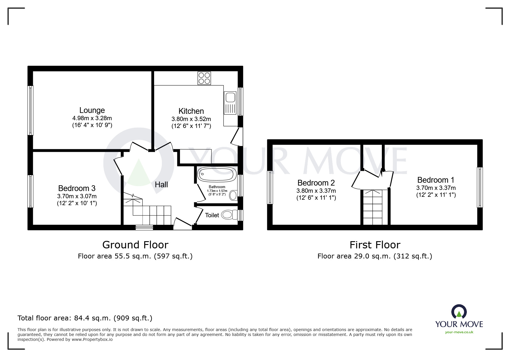 Floorplan of 3 bedroom Detached Bungalow for sale, Dabek Rise, Kirkby-in-Ashfield, Nottinghamshire, NG17