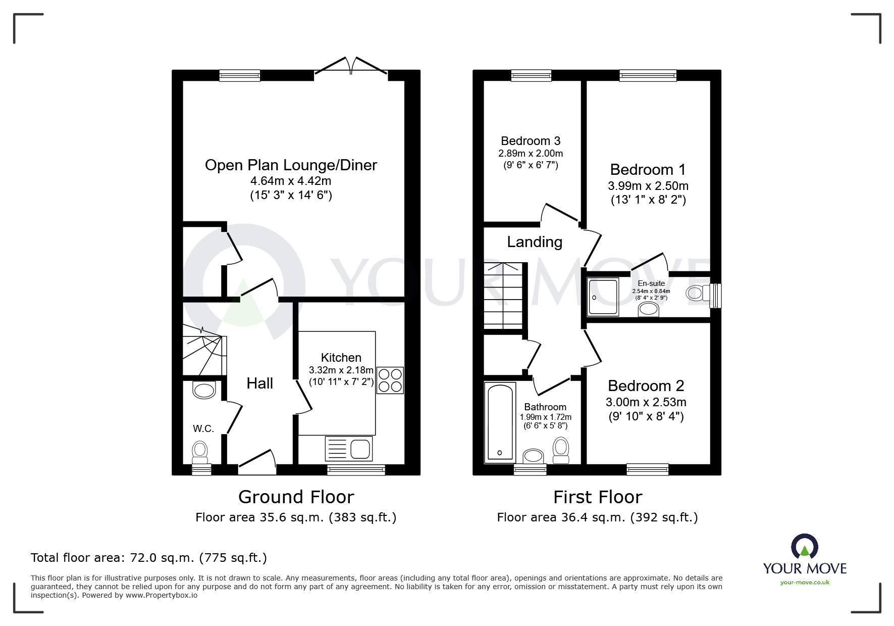 Floorplan of 3 bedroom Semi Detached House for sale, Spartans Close, Kirkby-in-Ashfield, Nottinghamshire, NG17