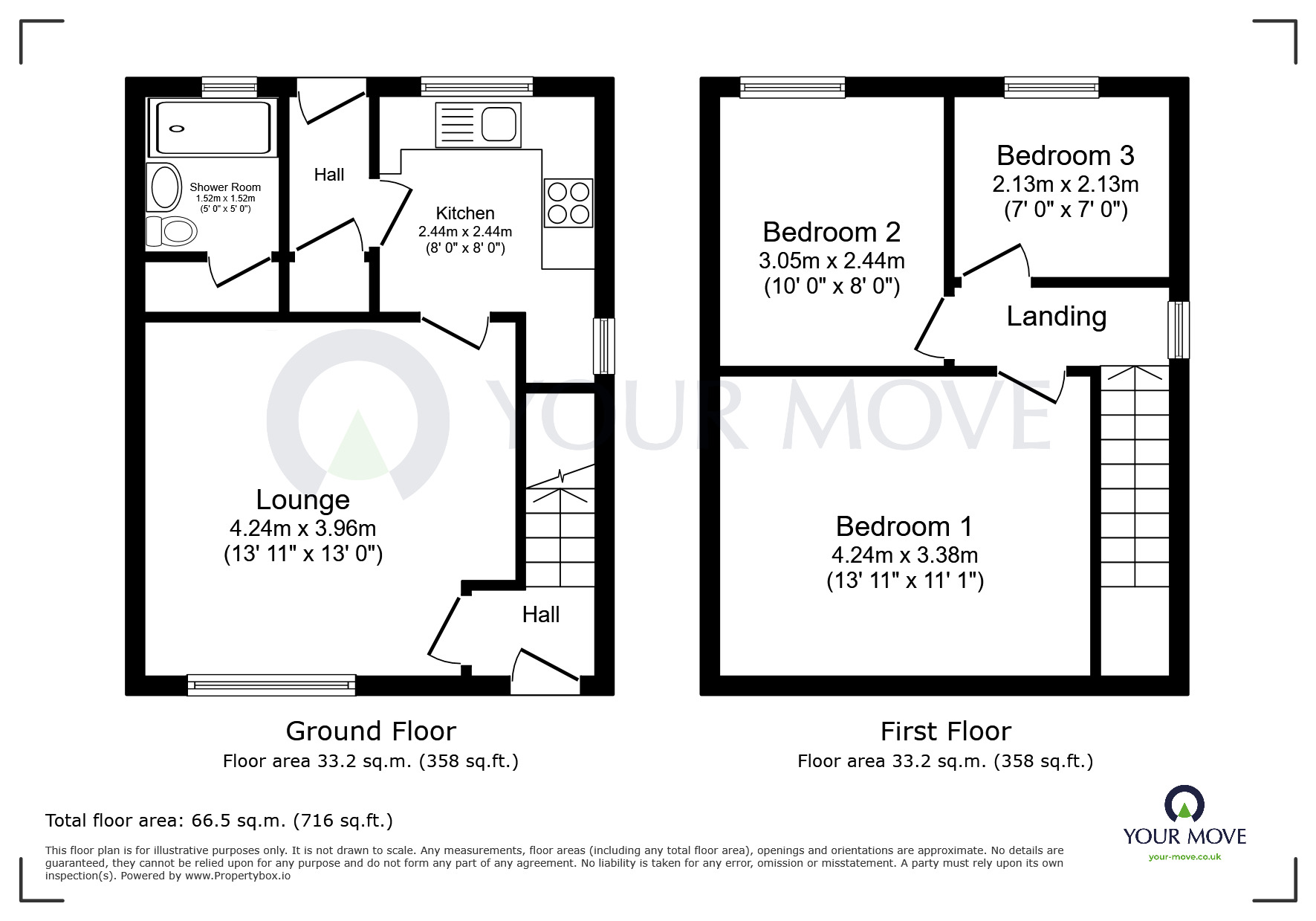 Floorplan of 3 bedroom Semi Detached House for sale, Mansfield Road, Underwood, Nottinghamshire, NG16