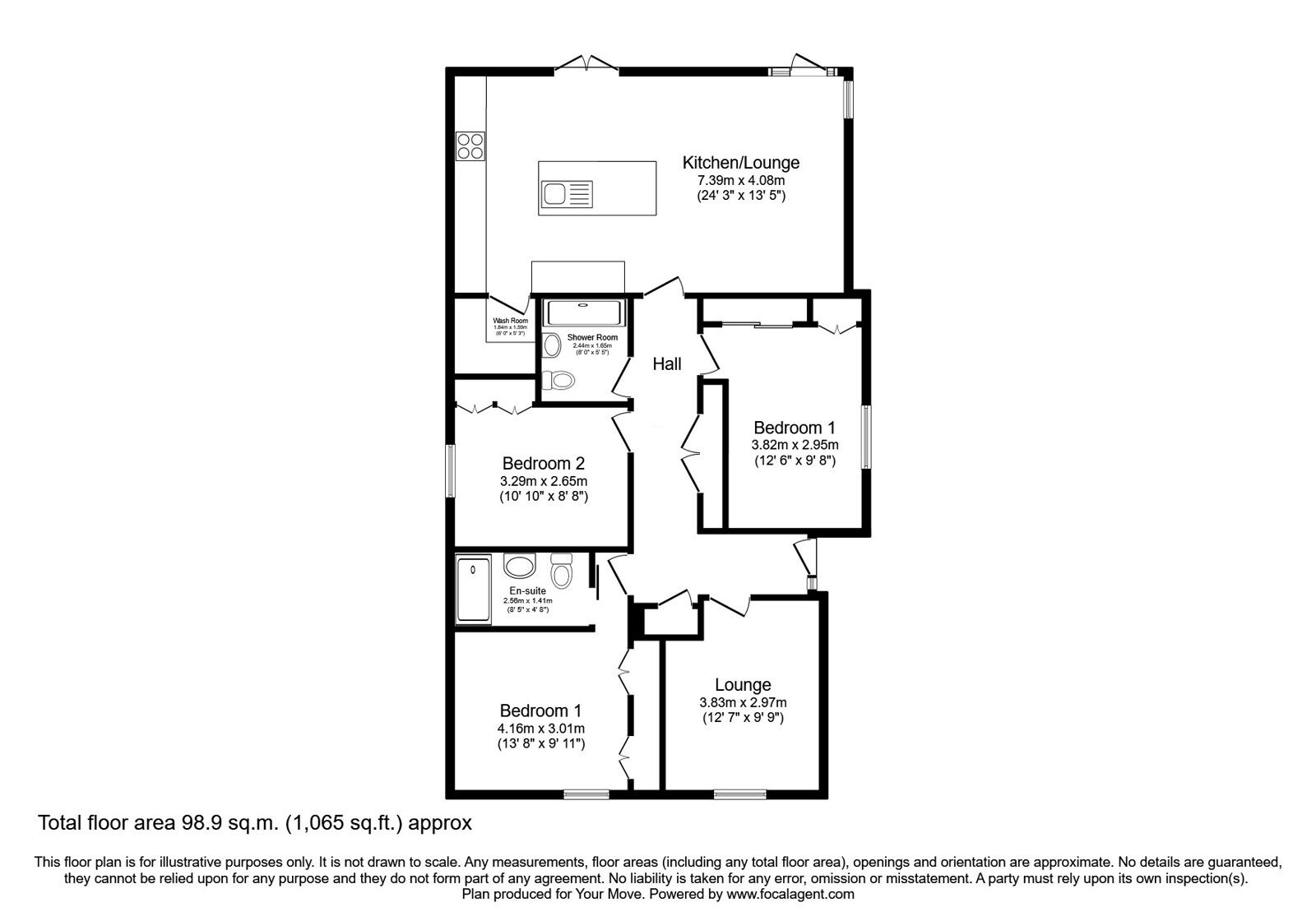 Floorplan of 4 bedroom Detached Bungalow for sale, Off the Avenue, Sutton-in-Ashfield, Nottinghamshire, NG17