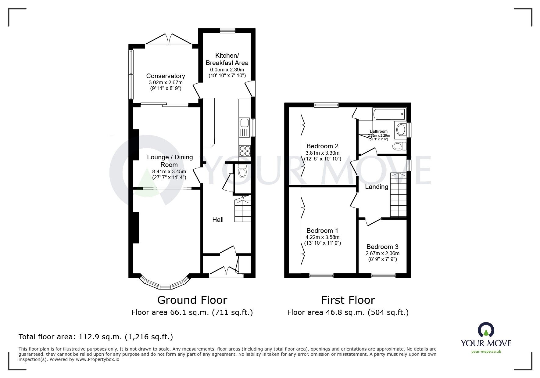 Floorplan of 3 bedroom Semi Detached House for sale, Poplar Avenue, Kirkby-in-Ashfield, Nottinghamshire, NG17