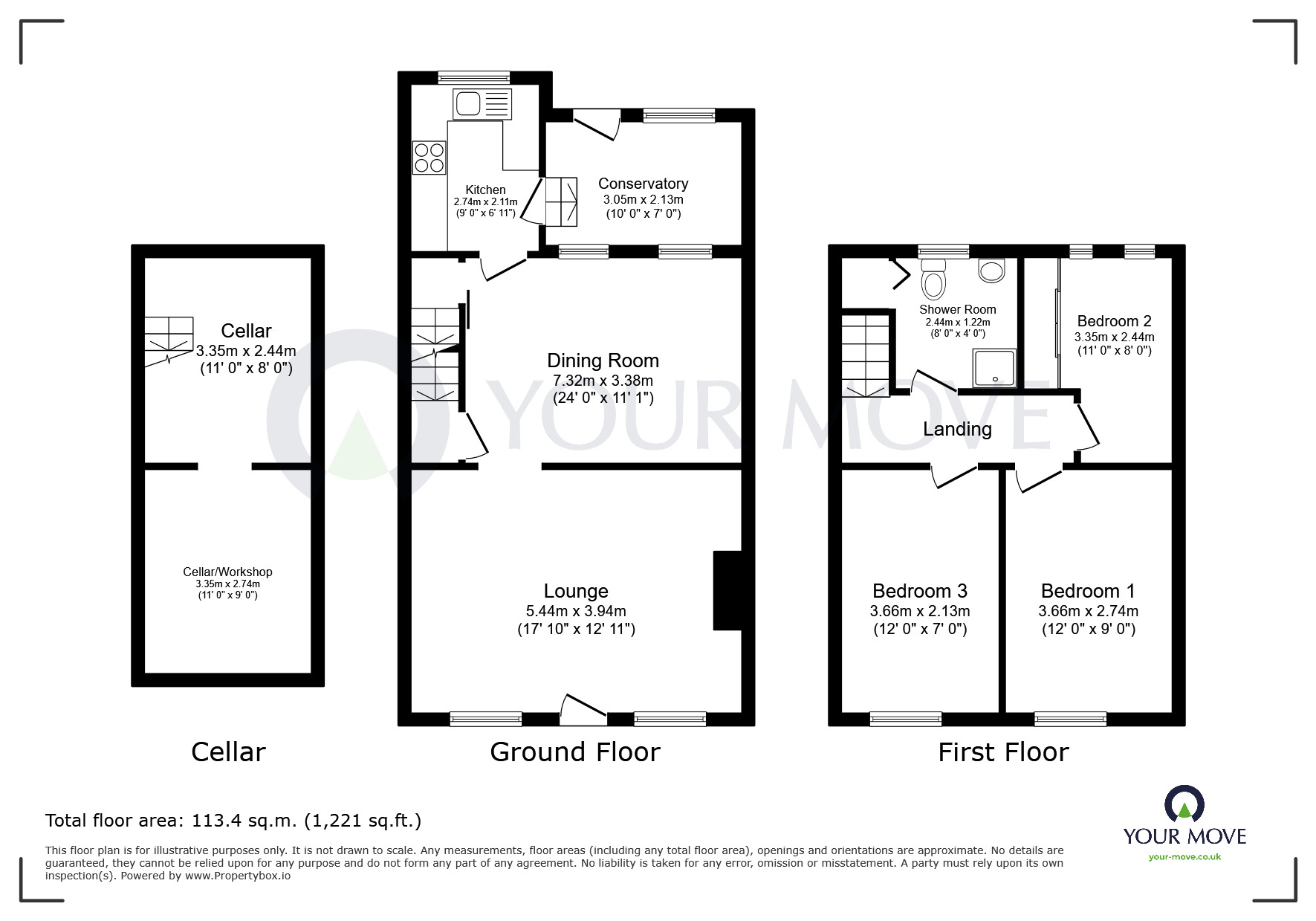 Floorplan of 3 bedroom Mid Terrace House for sale, High Street, Tibshelf, Derbyshire, DE55