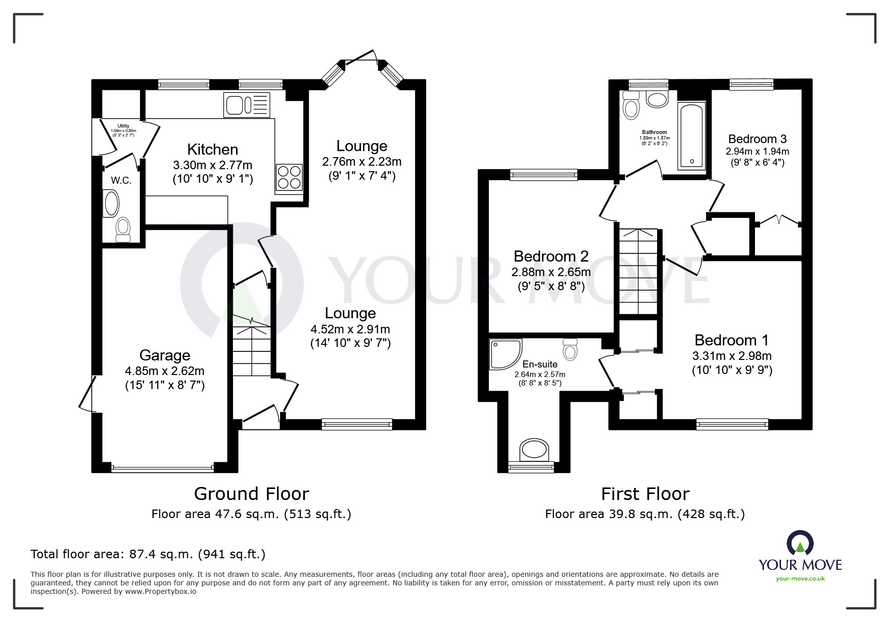 Floorplan of 3 bedroom Detached House for sale, Coalfield Close, Sutton-in-Ashfield, Nottinghamshire, NG17