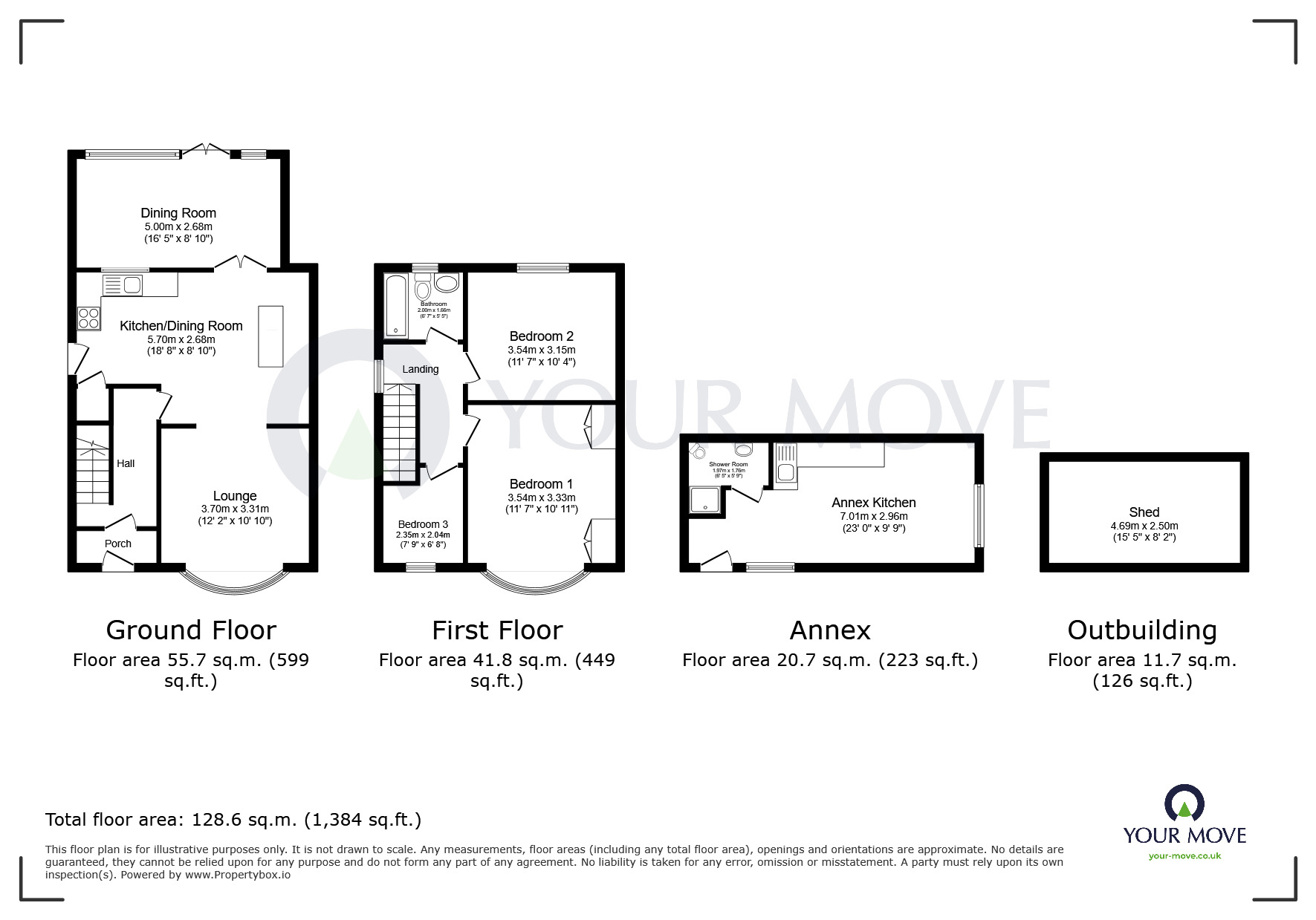 Floorplan of 3 bedroom Semi Detached House for sale, Cambria Road, Pleasley, Nottinghamshire, NG19