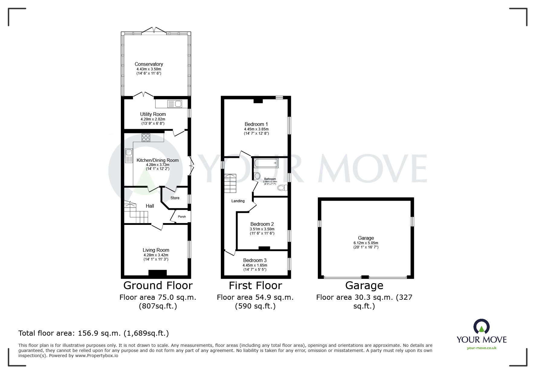 Floorplan of 3 bedroom Semi Detached Property for sale, Church Street, Kirkby-in-Ashfield, Nottinghamshire, NG17
