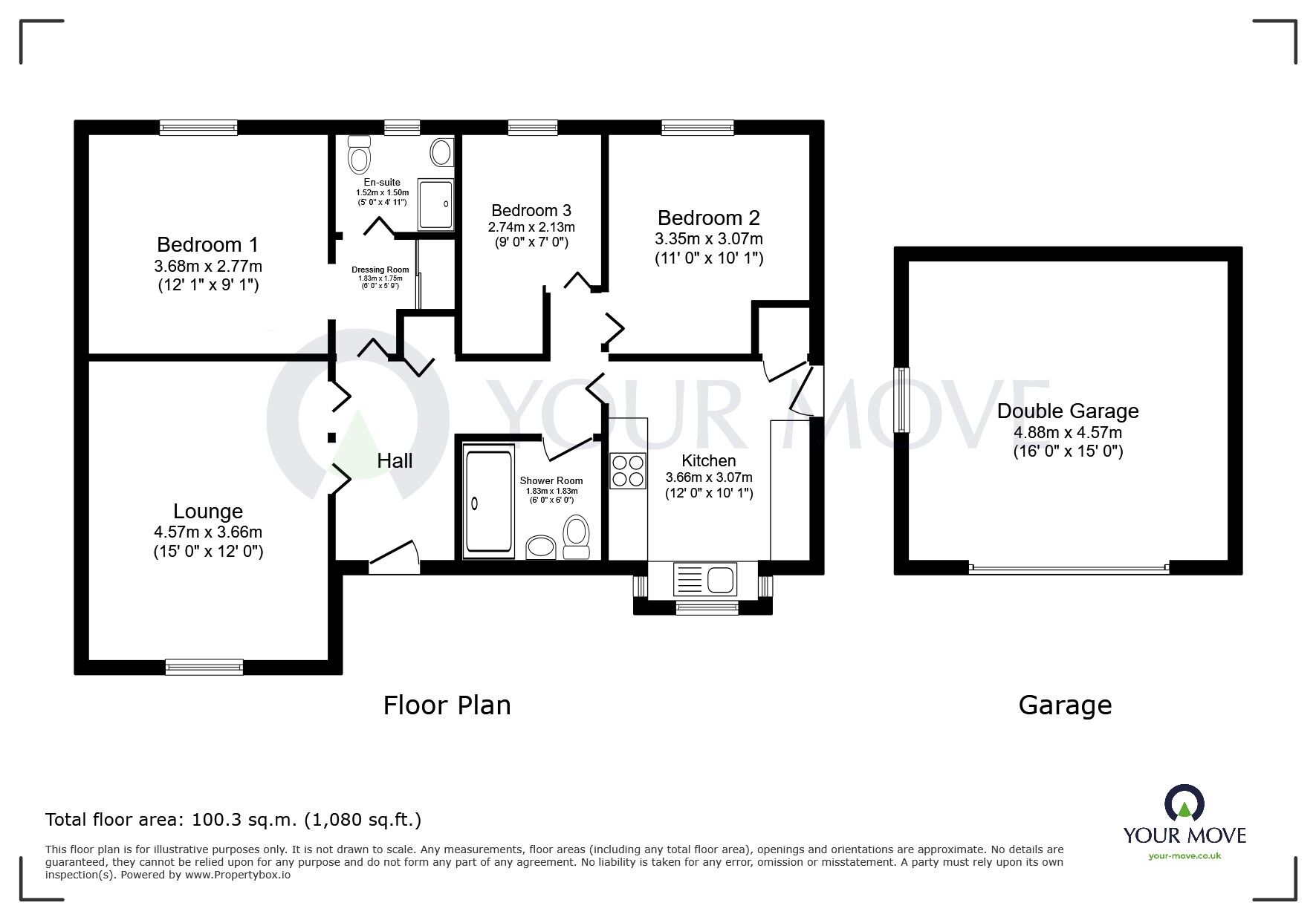 Floorplan of 3 bedroom Detached Bungalow for sale, Quarries Way, Kirkby-in-Ashfield, Nottinghamshire, NG17