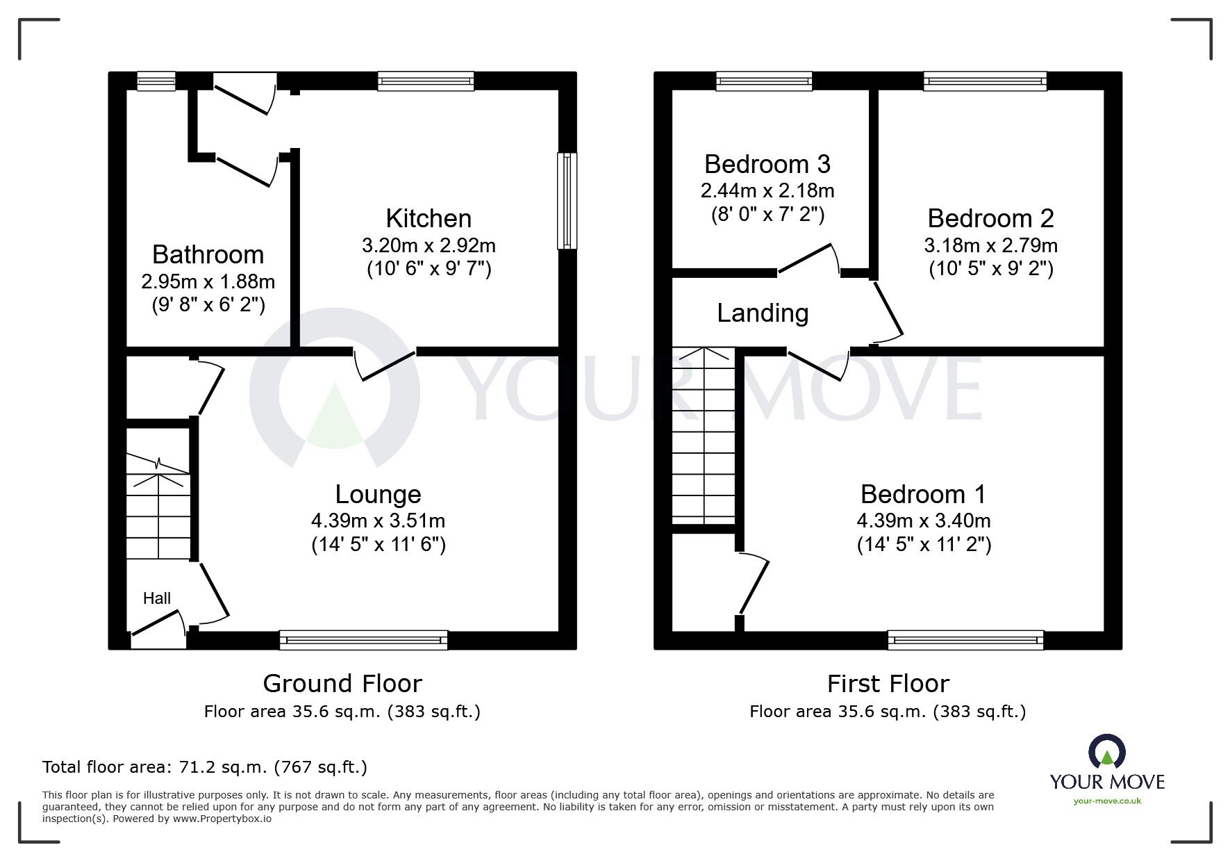 Floorplan of 3 bedroom Semi Detached House for sale, Garden Avenue, Shirebrook, Derbyshire, NG20