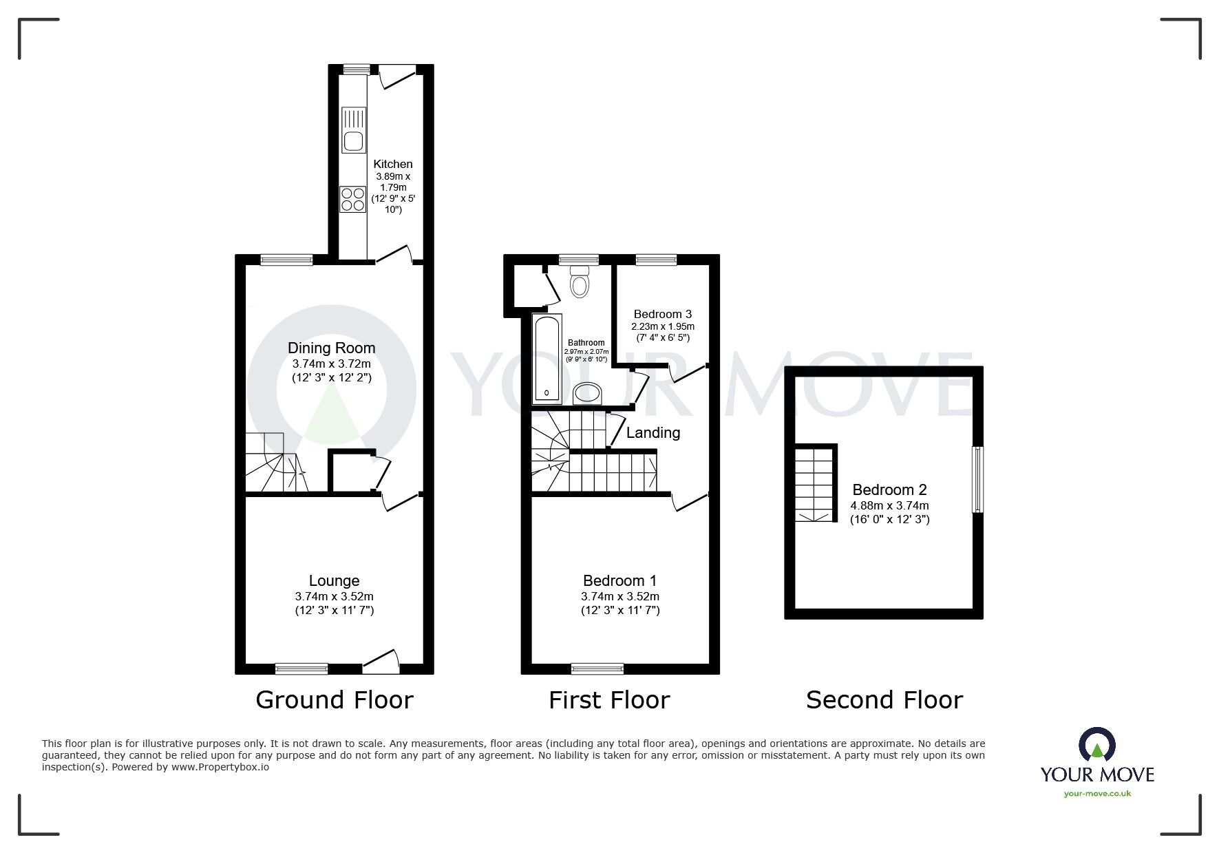 Floorplan of 3 bedroom End Terrace House for sale, Park Street, Kirkby-in-Ashfield, Nottinghamshire, NG17