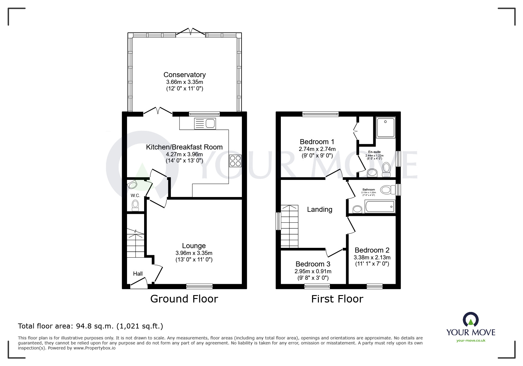 Floorplan of 3 bedroom Detached House for sale, St. Johns Avenue, Kirkby-in-Ashfield, Nottinghamshire, NG17