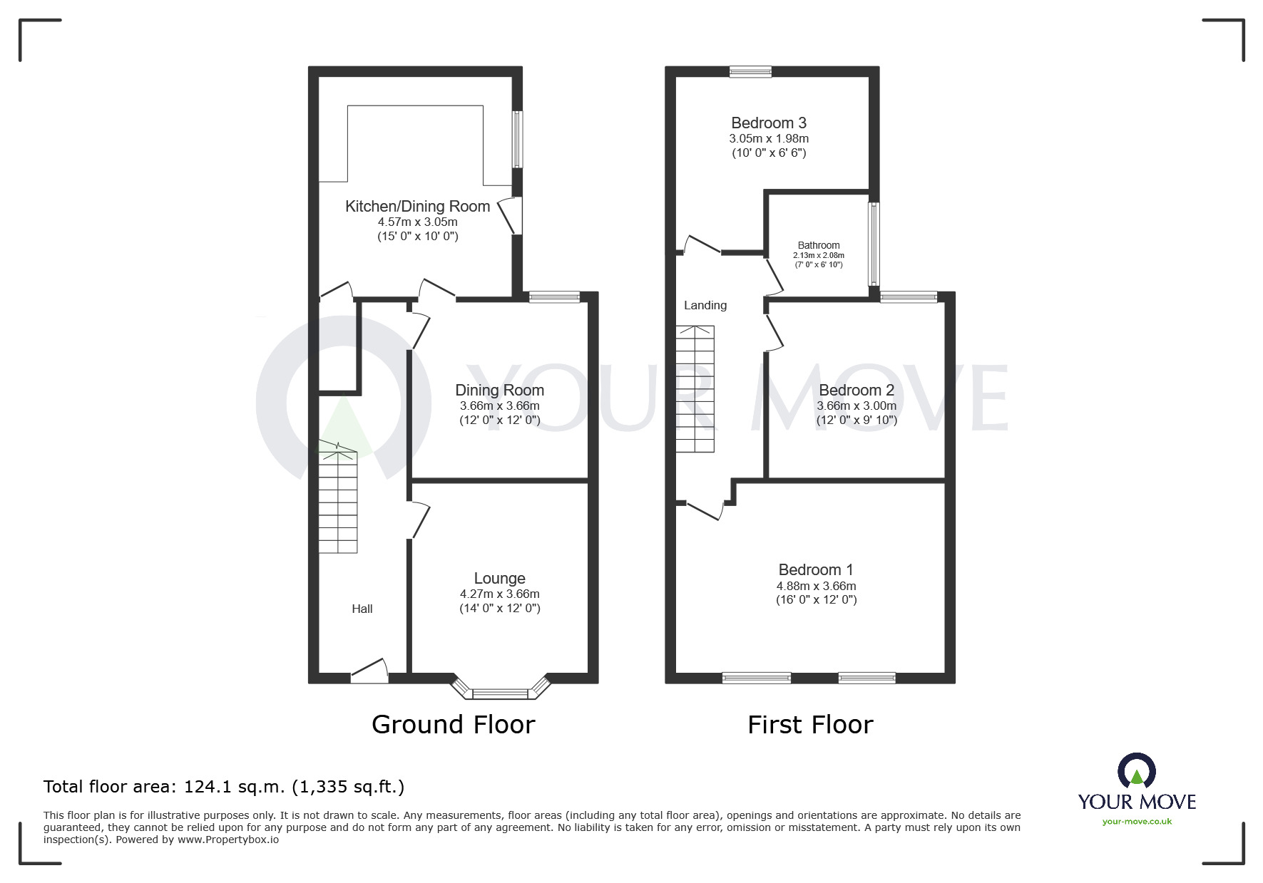 Floorplan of 3 bedroom Semi Detached House for sale, Hartley Road, Kirkby-in-Ashfield, Nottinghamshire, NG17