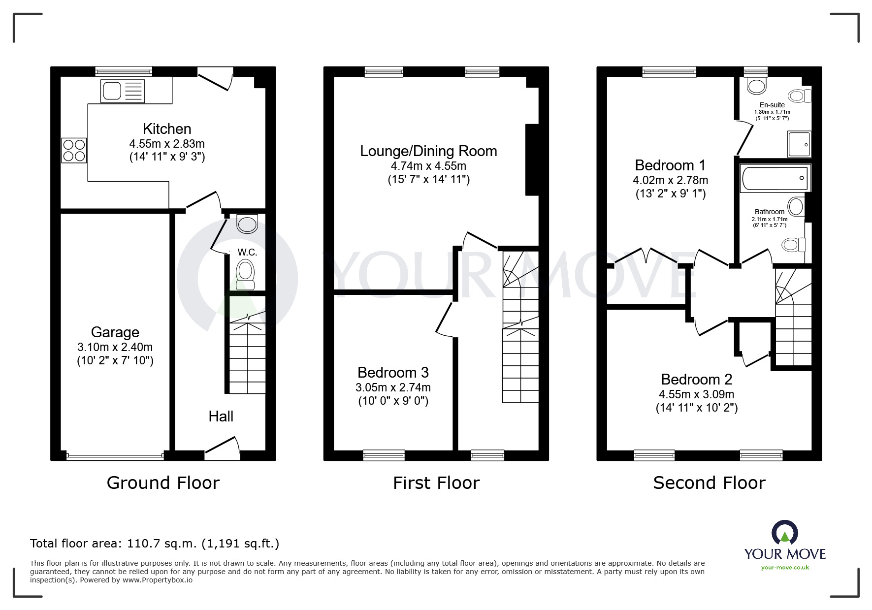 Floorplan of 3 bedroom Mid Terrace House for sale, Sylvan Avenue, Kirkby-in-Ashfield, Nottinghamshire, NG17