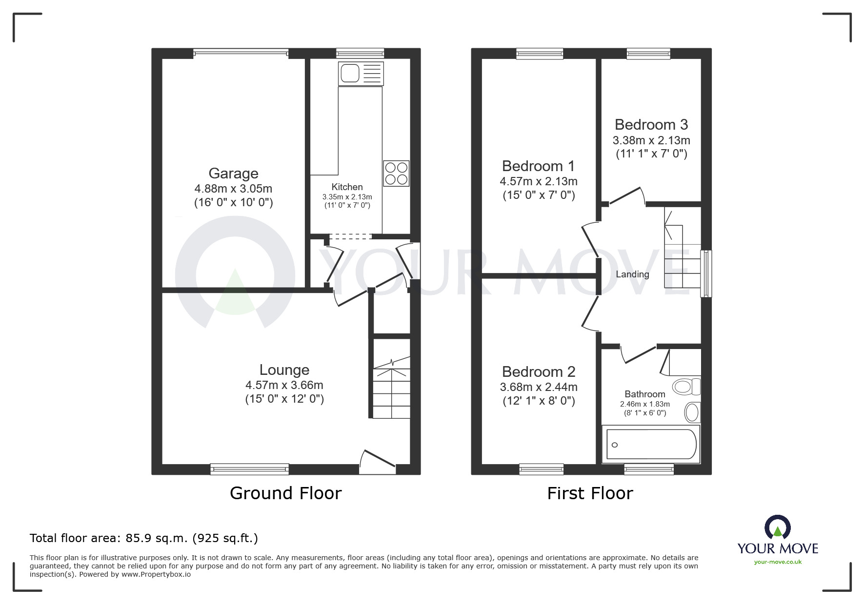 Floorplan of 3 bedroom Semi Detached House for sale, Mount Pleasant, Sutton-in-Ashfield, Nottinghamshire, NG17