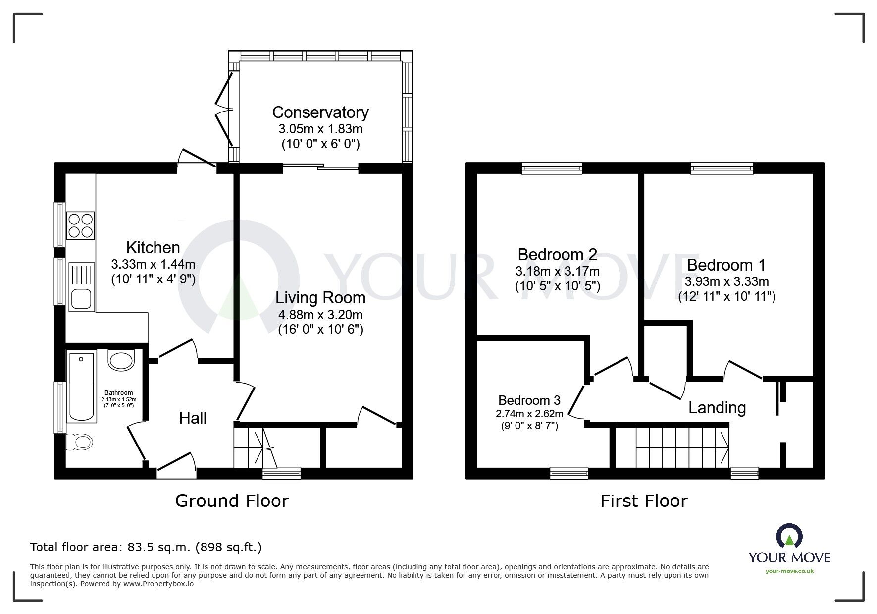Floorplan of 3 bedroom Semi Detached House for sale, Coronation Drive, South Normanton, Derbyshire, DE55
