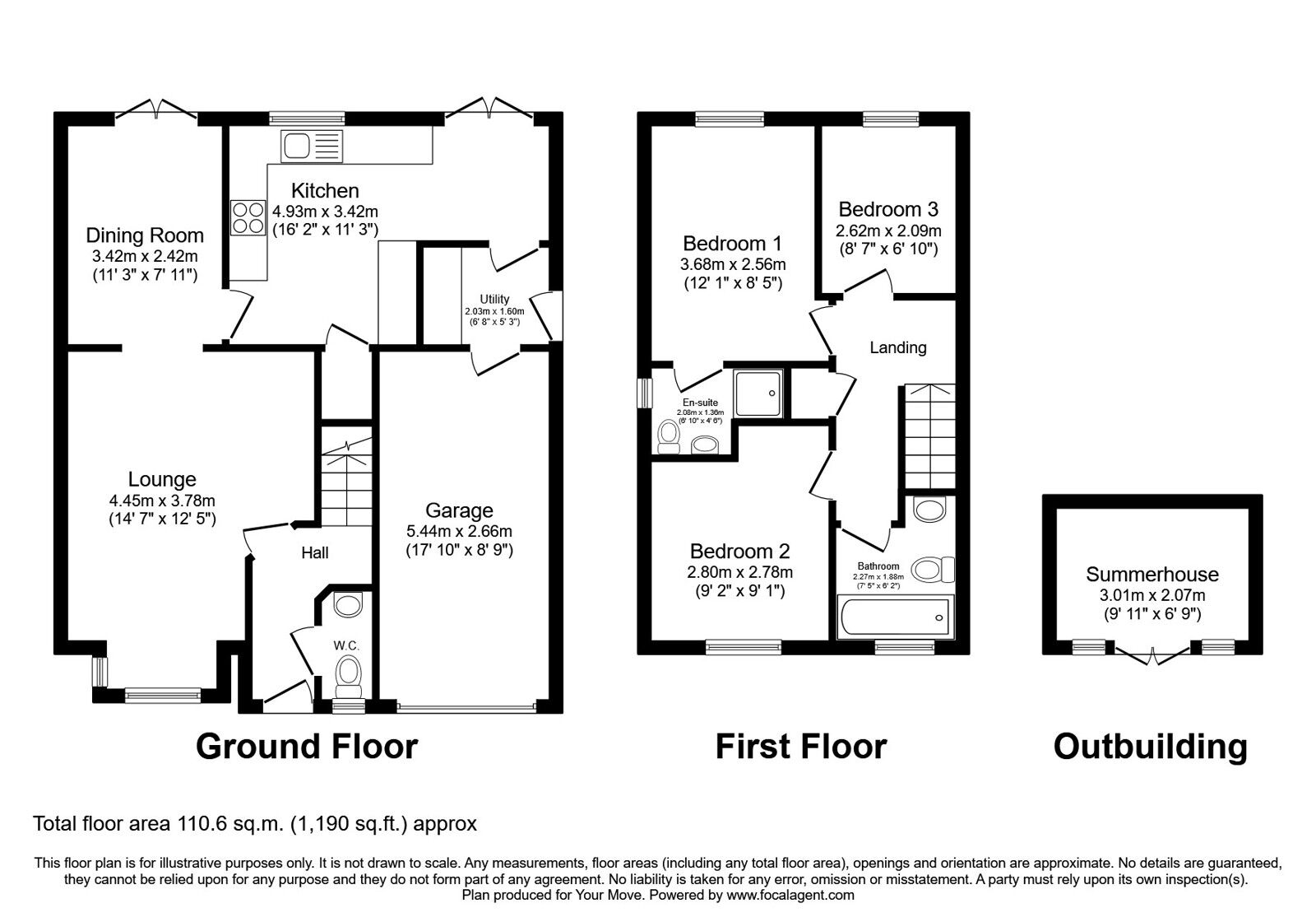 Floorplan of 3 bedroom Detached House for sale, The Ropeway, Kirkby-in-Ashfield, Nottinghamshire, NG17
