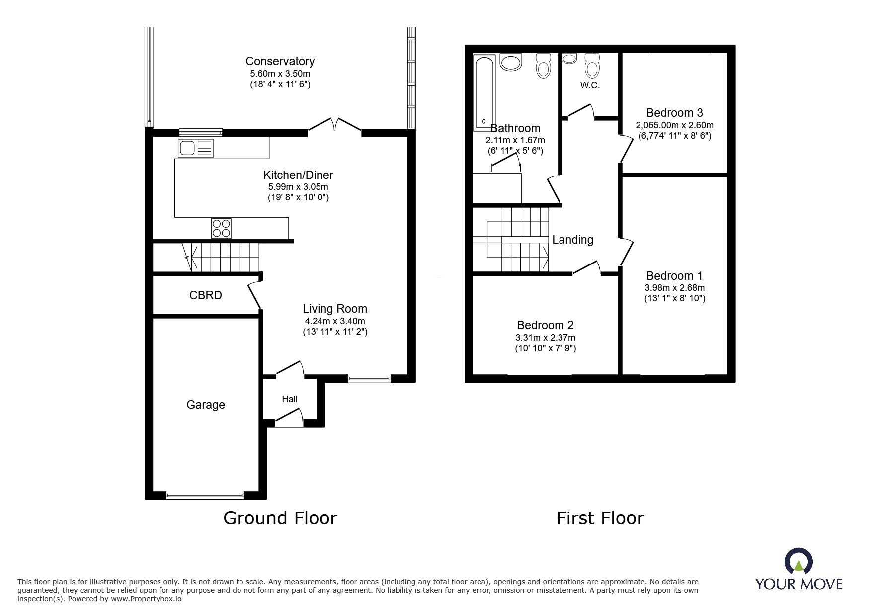 Floorplan of 3 bedroom Semi Detached House for sale, Christchurch Road, Hucknall, Nottinghamshire, NG15